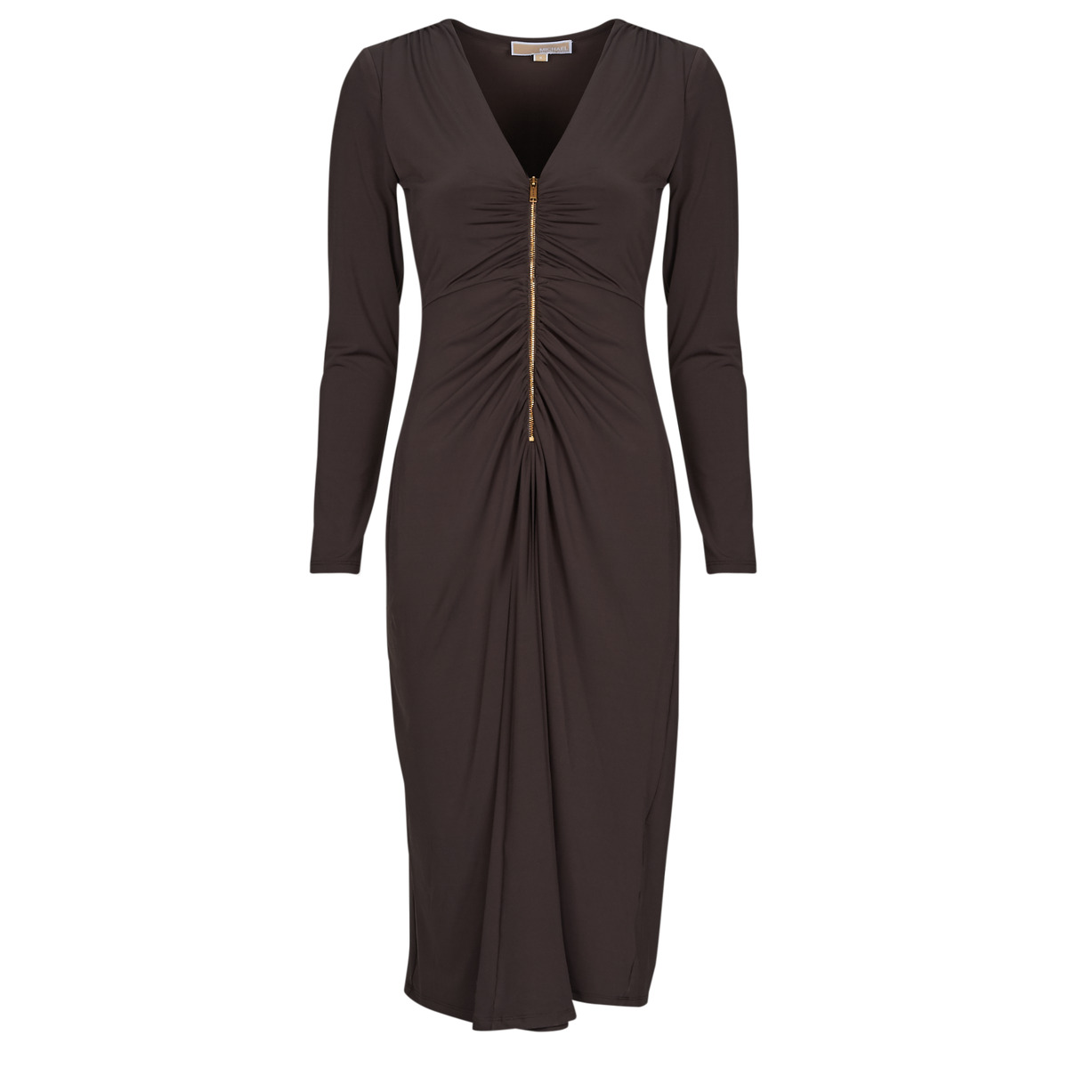 Μακριά Φορέματα MICHAEL Michael Kors ZIP LS CF RUCH MIDI DRS