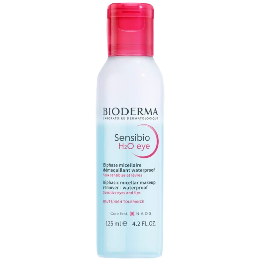 Bioderma Sensibio H2O Eye Remover Makeup Micellar Waterproof Διφασικό Νερό Υψηλής Ανοχής, Αφαιρεί το Μακιγιάζ & Ενισχύει το Δερματικό Φραγμό 125ml