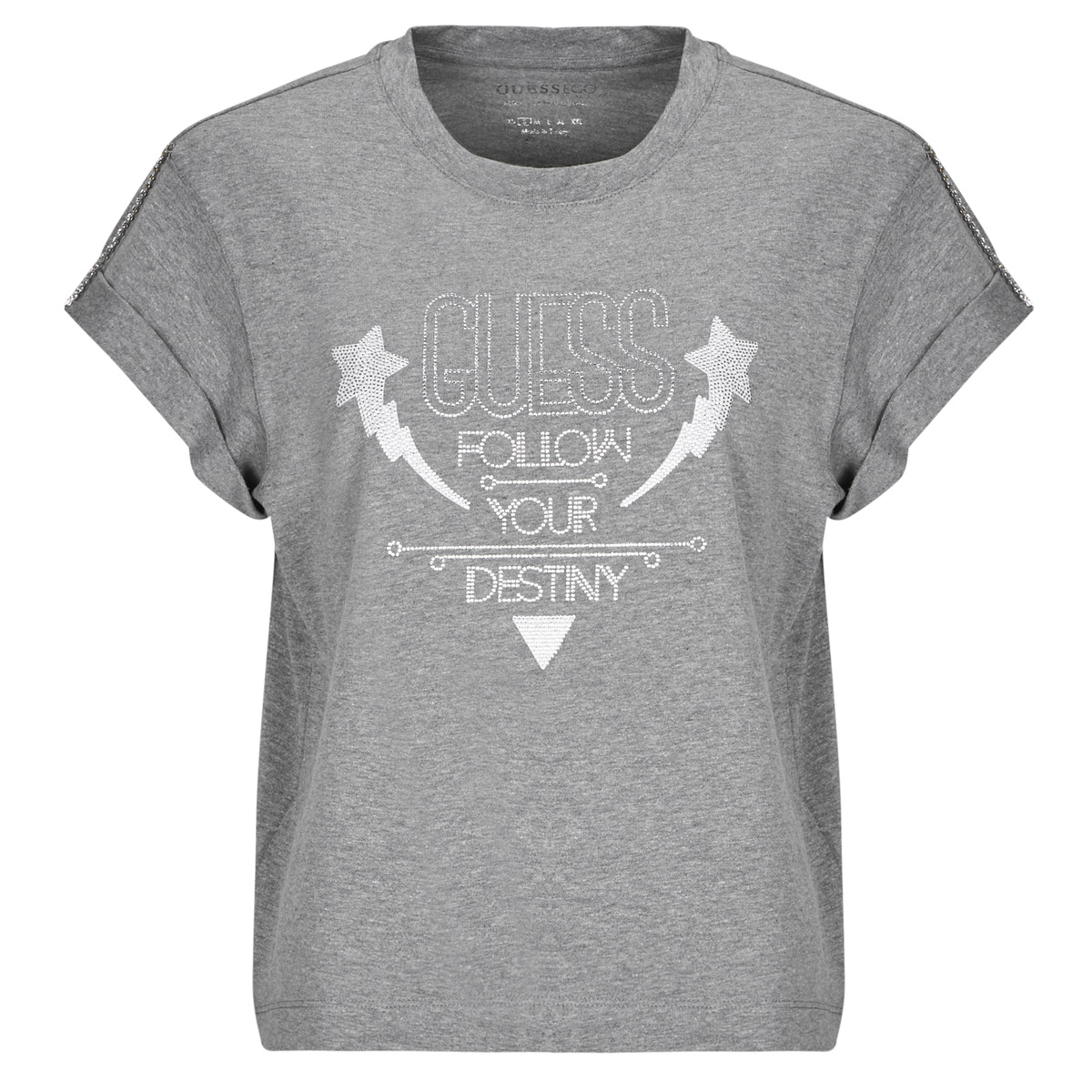 T-shirt με κοντά μανίκια Guess SLEEVES STRASS