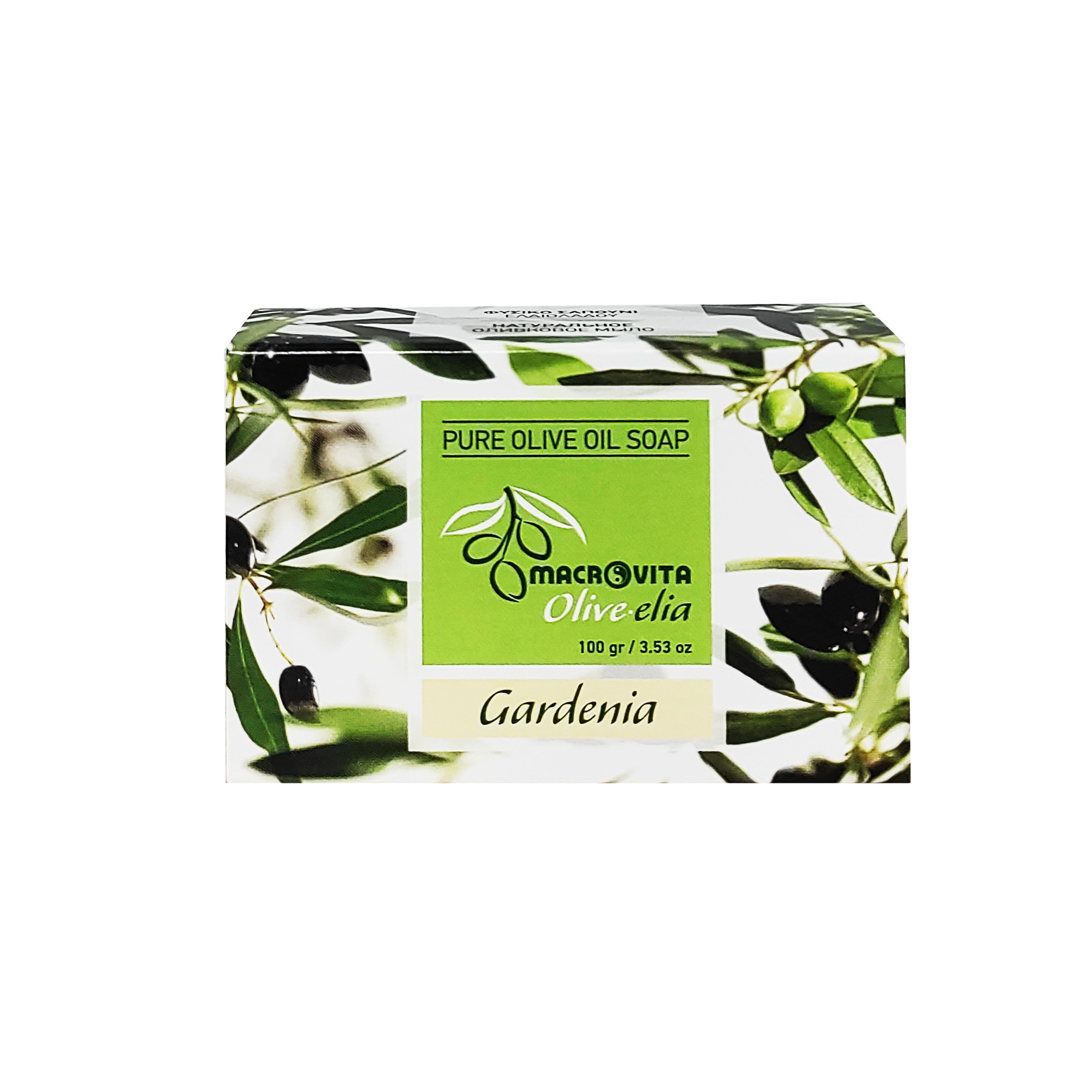 Macrovita Pure Oilve Oil Soap Σαπούνι Ελιάς σε Πλάκα 100g - Γαρδένια