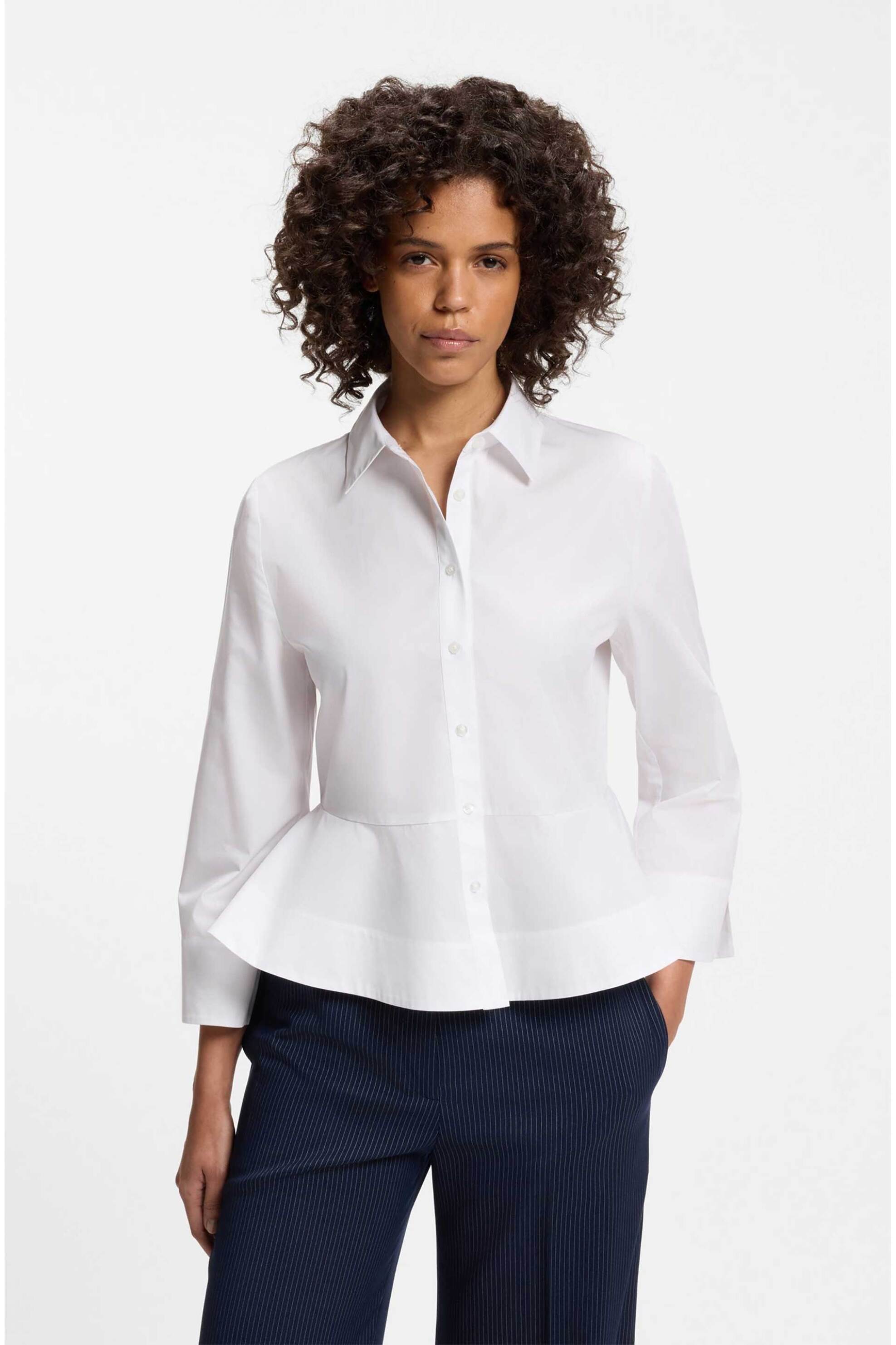 Hugo γυναικείο πουκάμισο με βολάν Slim Fit "Embrella"