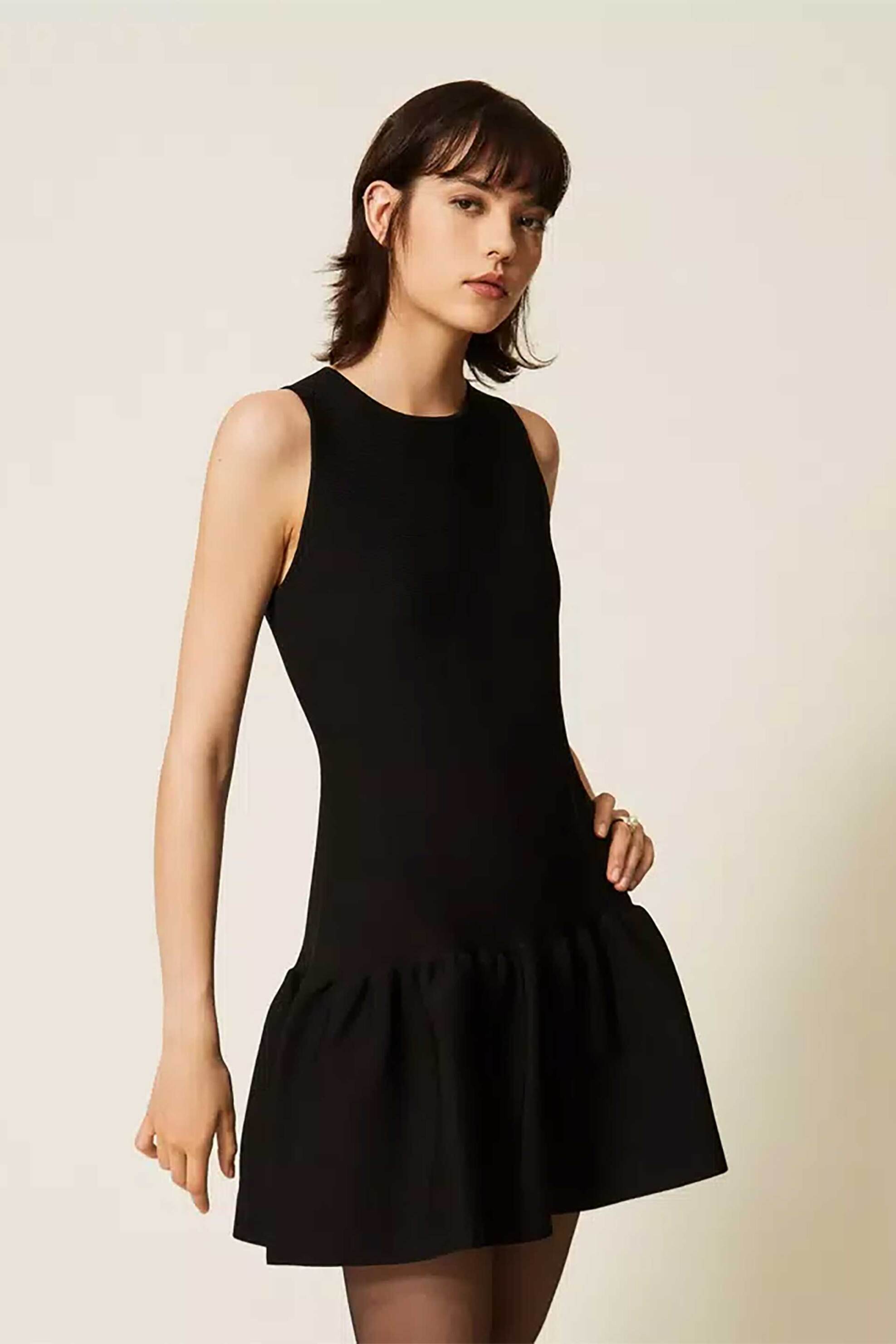 Twinset γυναικείο mini φόρεμα με βολάν στο κάτω μέρος