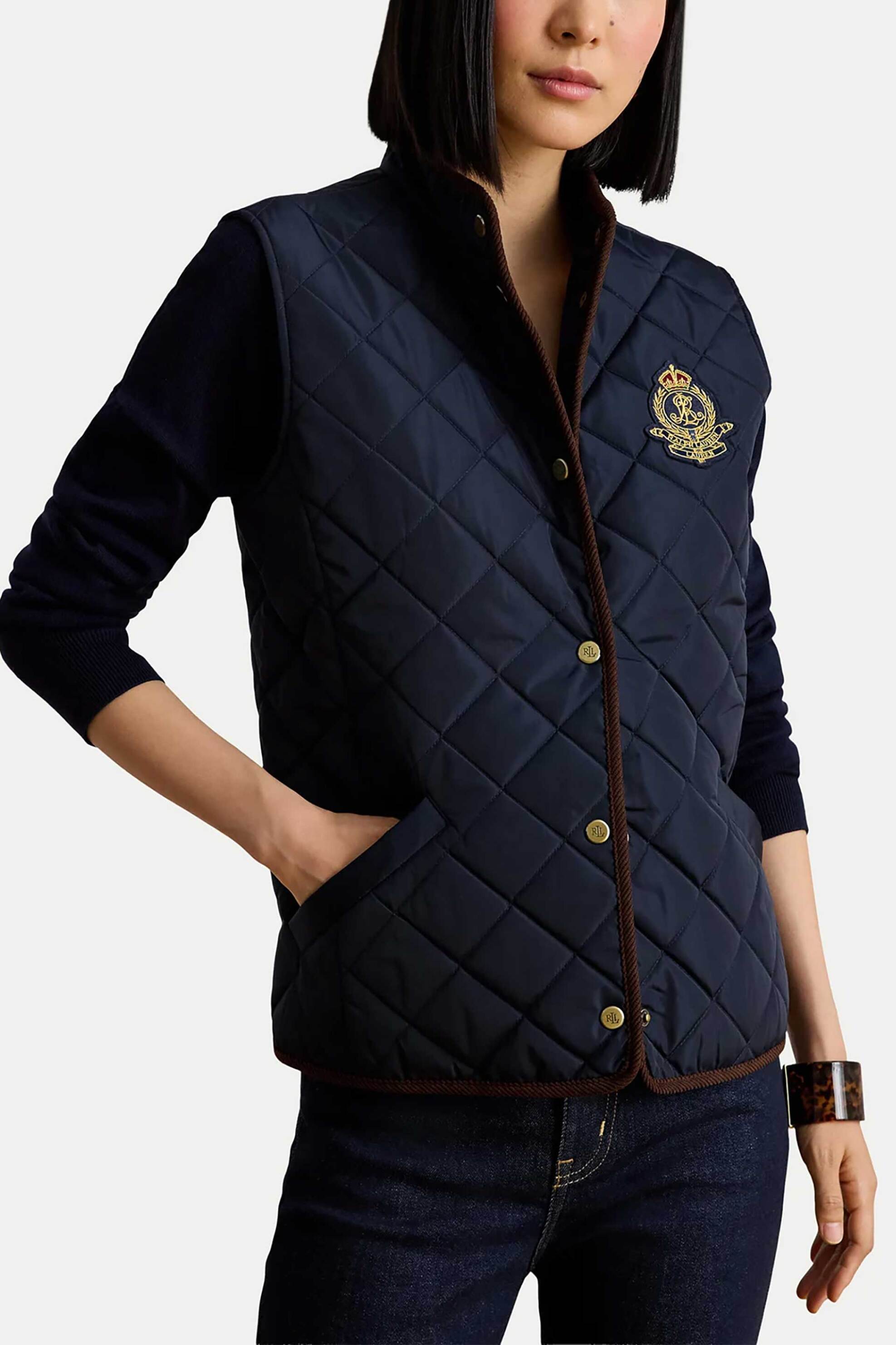 Lauren Ralph Lauren γυναικείο μπουφάν αμάνικο καπιτονέ