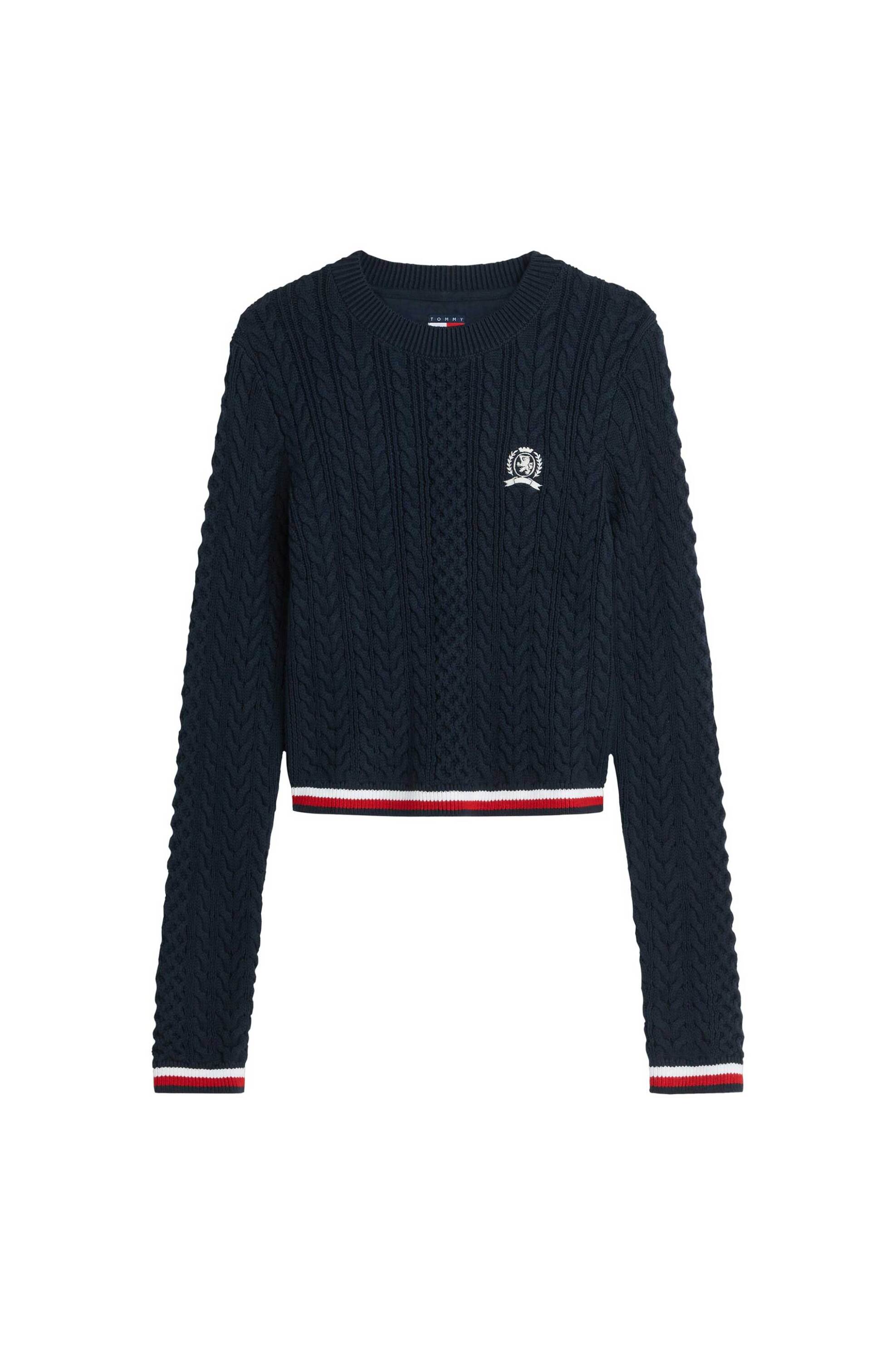Tommy Jeans γυναικείο πουλόβερ με cable knit pattern Slim Fit