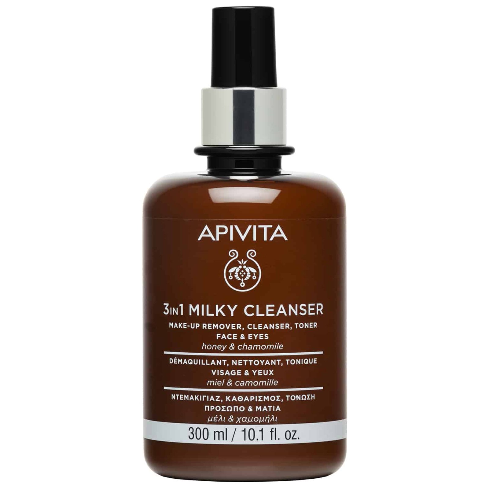 Apivita 3in1 Milky Cleanser With Honey & Chamomile Ντεμακιγιάζ, Καθαρισμός & Τόνωση για Πρόσωπο & Μάτια με Μέλι & Χαμομήλι 300ml