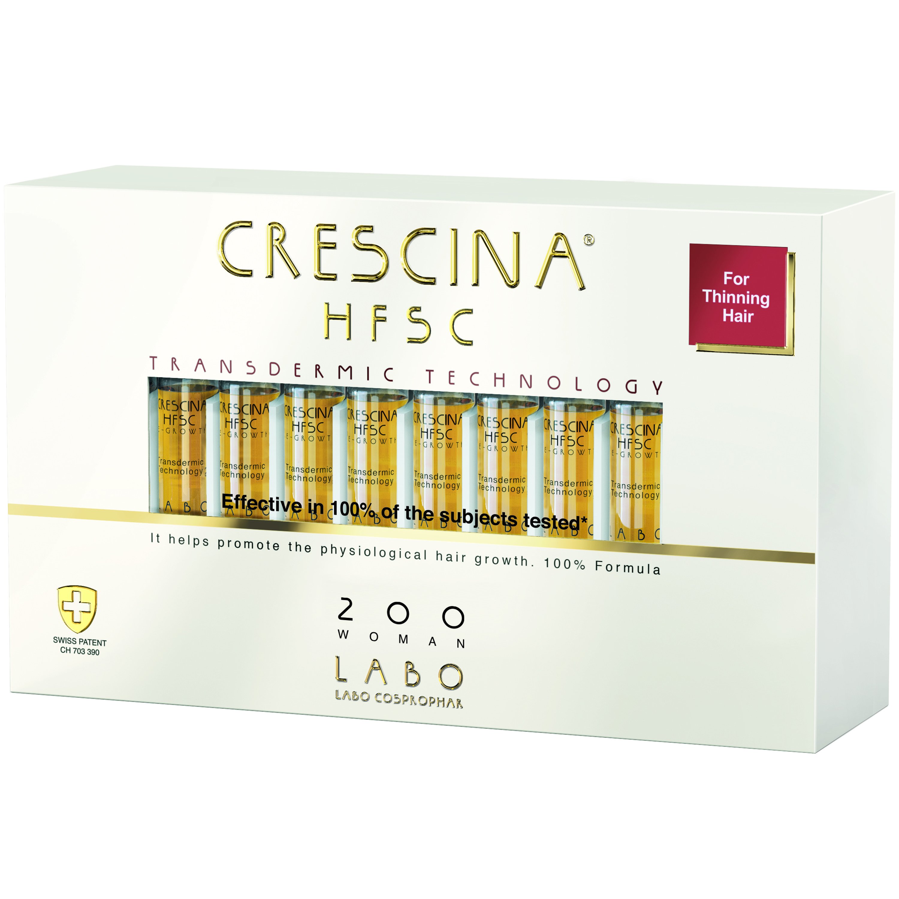 Crescina Transdermic HFSC Women Treatment Αγωγή με Ειδικά Σχεδιασμένη Γυναικεία Σύνθεση για τα Αρχικά Στάδια Αραίωσης των Μαλλιών 20 Τεμάχια - 200