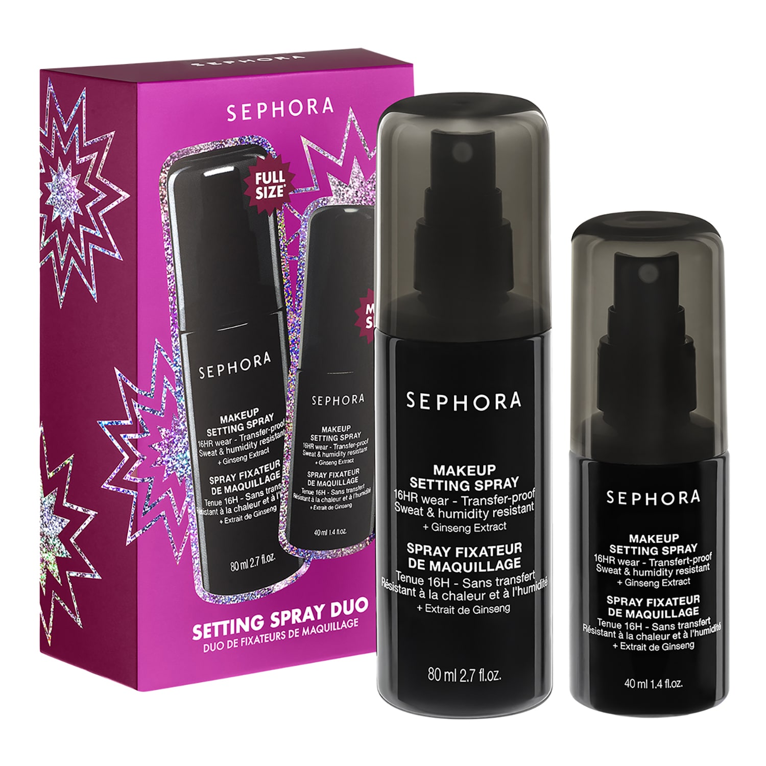 Sephora Collection - MAKEUP SETTING DUO - Σετ σταθεροποίησης μακιγιάζ – Κλασικό και μέγεθος ταξιδιού | 40 ml