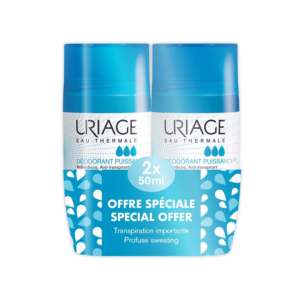 Uriage Promo Power 3 Deodorant Roll On Αποσμητικό & Αντιιδρωτικό Roll On με 24ωρη Προστασία 2x50ml
