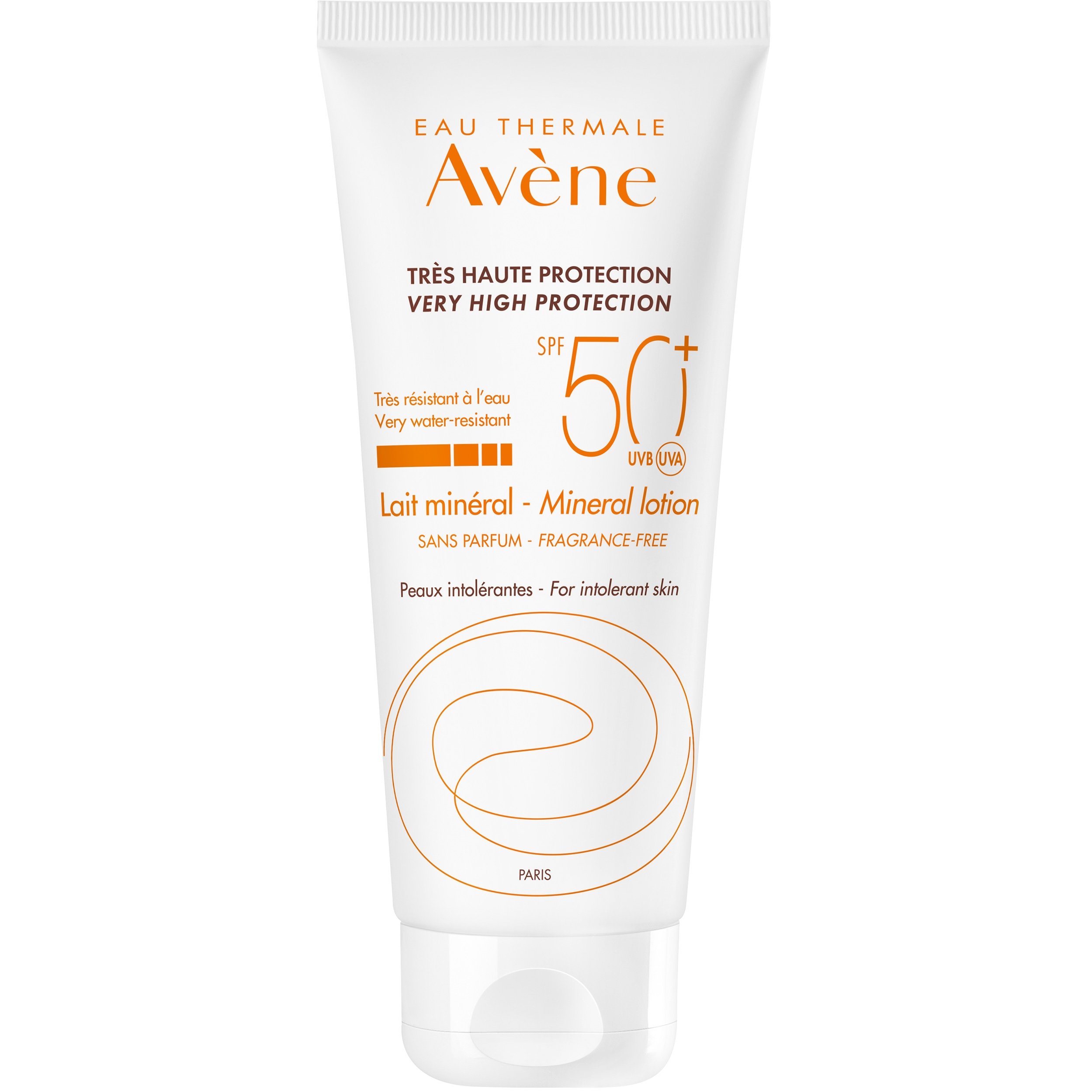 Avene Very High Protection Mineral Lotion Spf50+ Αντηλιακό Γαλάκτωμα Σώματος Πολύ Υψηλής Αντηλιακής Προστασίας για μη Ανεκτικά Δέρματα 100ml