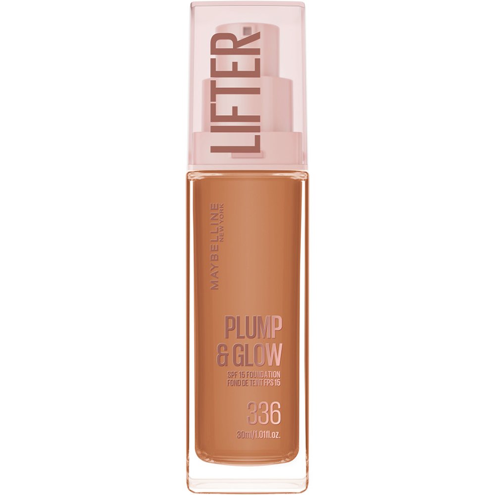 Maybelline Lifter Plump & Glow Spf15 Foundation Ενυδατικό Foundation Μεσαίας Προστασίας, 2% Νιασιναμίδη & Υαλουρονικό Οξύ για Γεμάτη & Φωτεινή Όψη Όλη Μέρα 30ml - 336