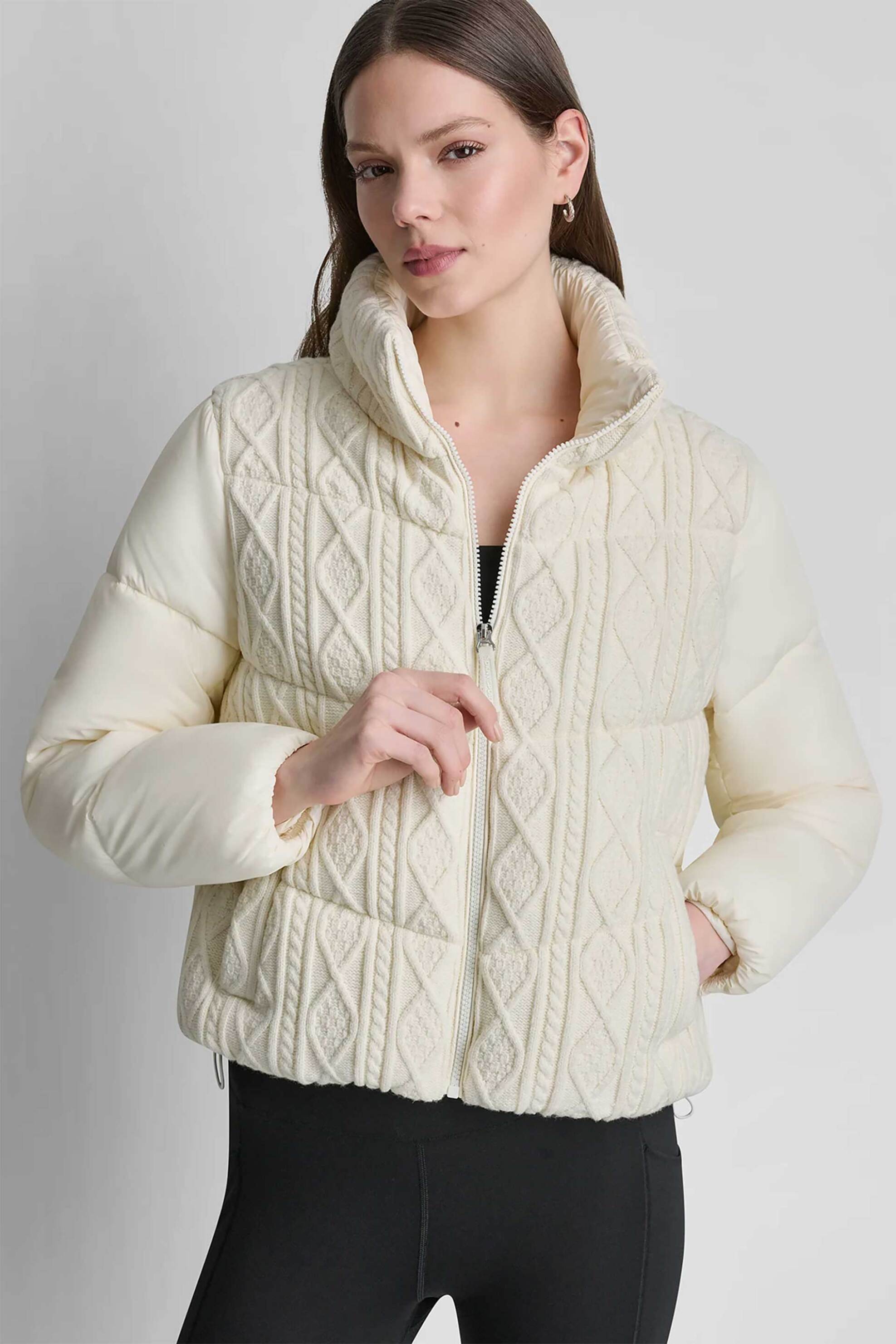DKNY γυναικείο μπουφάν με cable knit σχέδιο