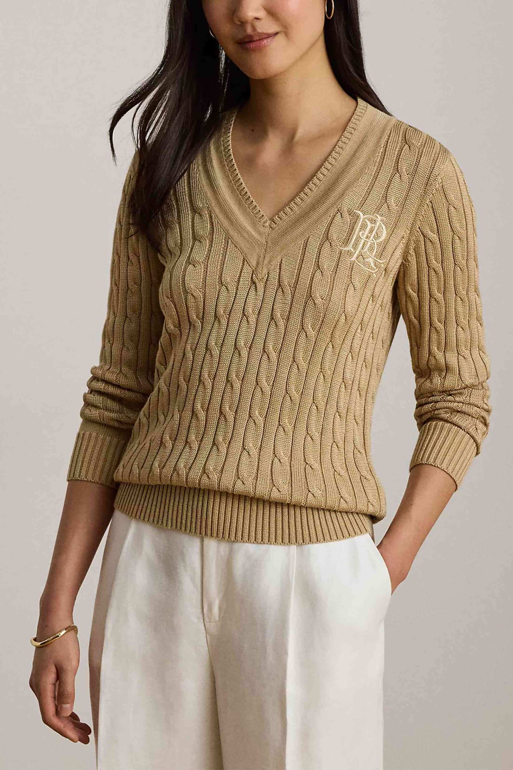 Lauren Ralph Lauren γυναικείο πουλόβερ με cable knit pattern Relaxed Fit