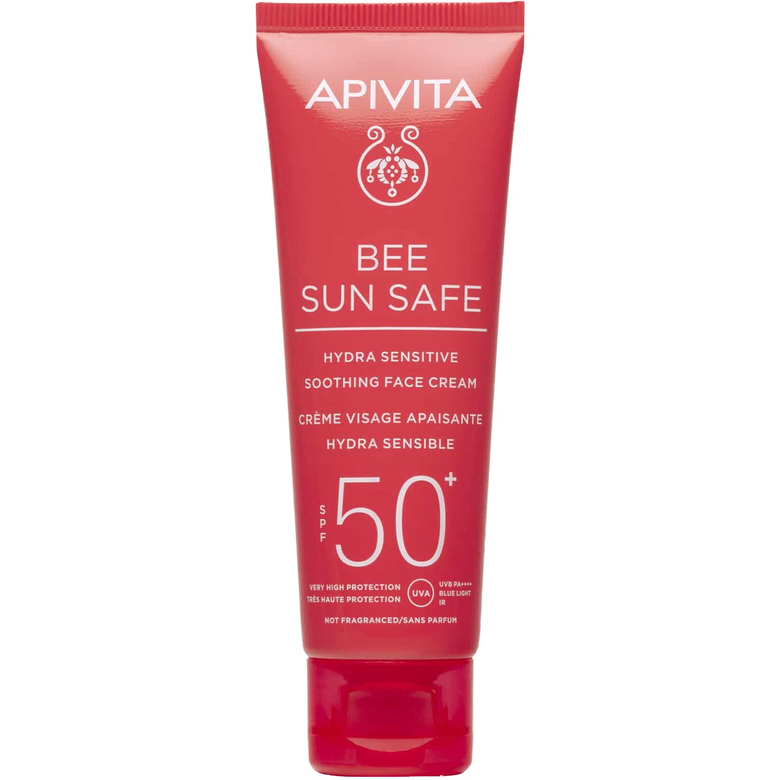 Apivita Bee Sun Safe Hydra Sensitive Soothing Face Cream Spf50+ Light Texture Καταπραϋντική Κρέμα Προσώπου Ελαφριάς Υφής, Πολύ Υψηλής Αντηλιακής Προστασίας για Ευαίσθητες Επιδερμίδες με Χαμομήλι & Πρόπολη 50ml