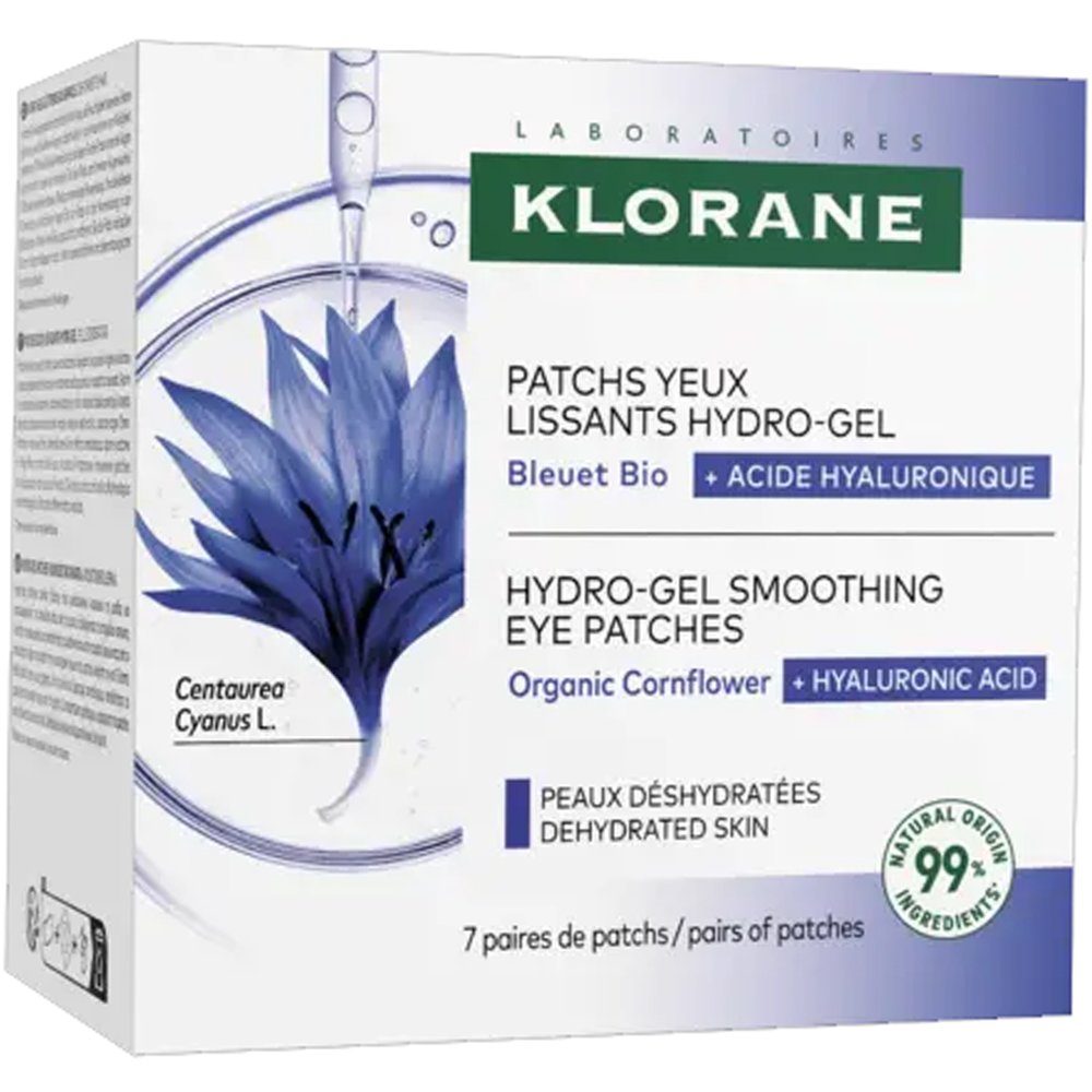 Klorane Cornflower Hydro-Gel Smoothing Eye Patches Επιθέματα Ματιών για Μαύρους Κύκλους & Σακούλες με Βιολογική Κυανή Κενταύρια 14 Τεμάχια (7 Ζευγάρια)