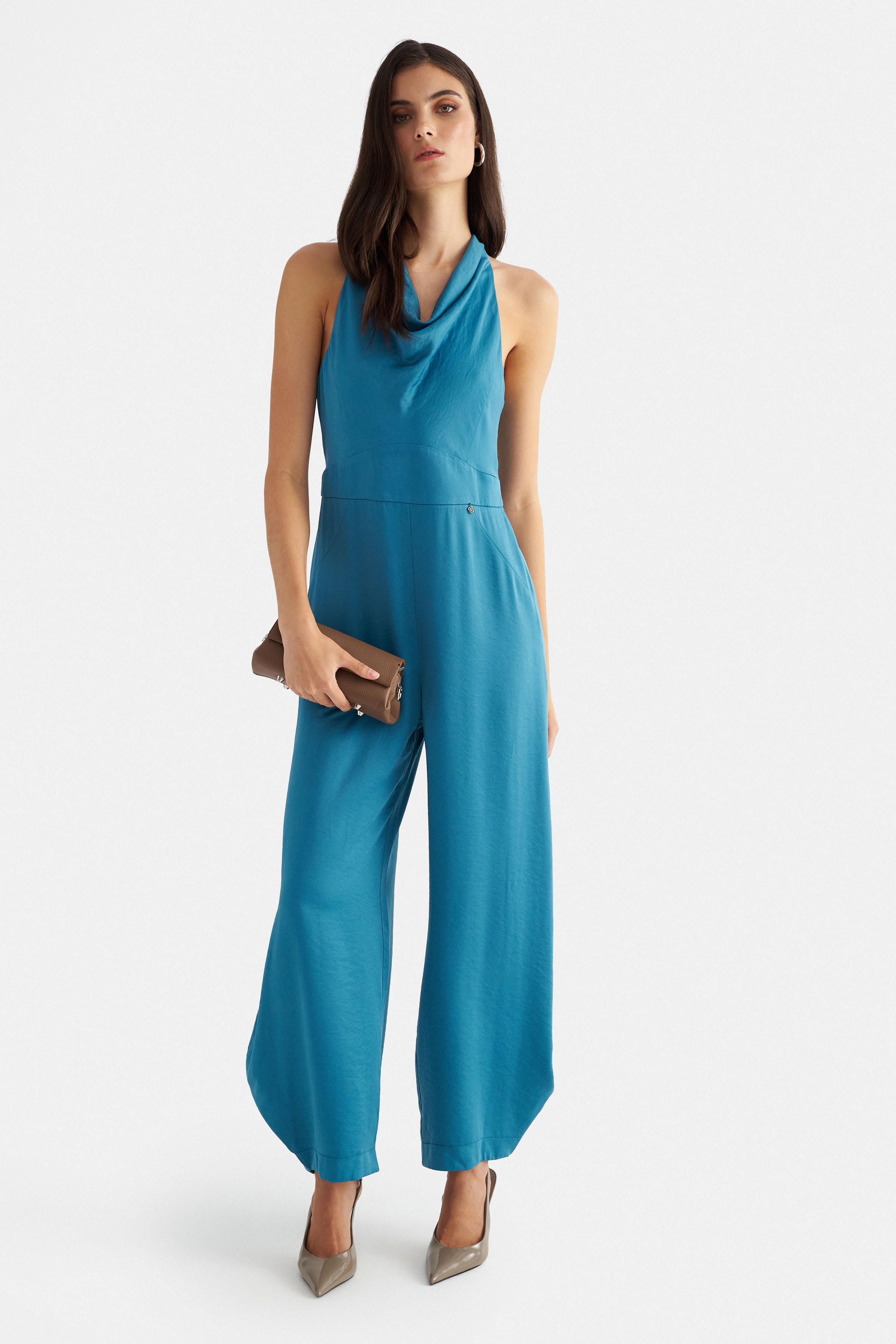 Ολόσωμη φόρμα halter neck - TEAL
