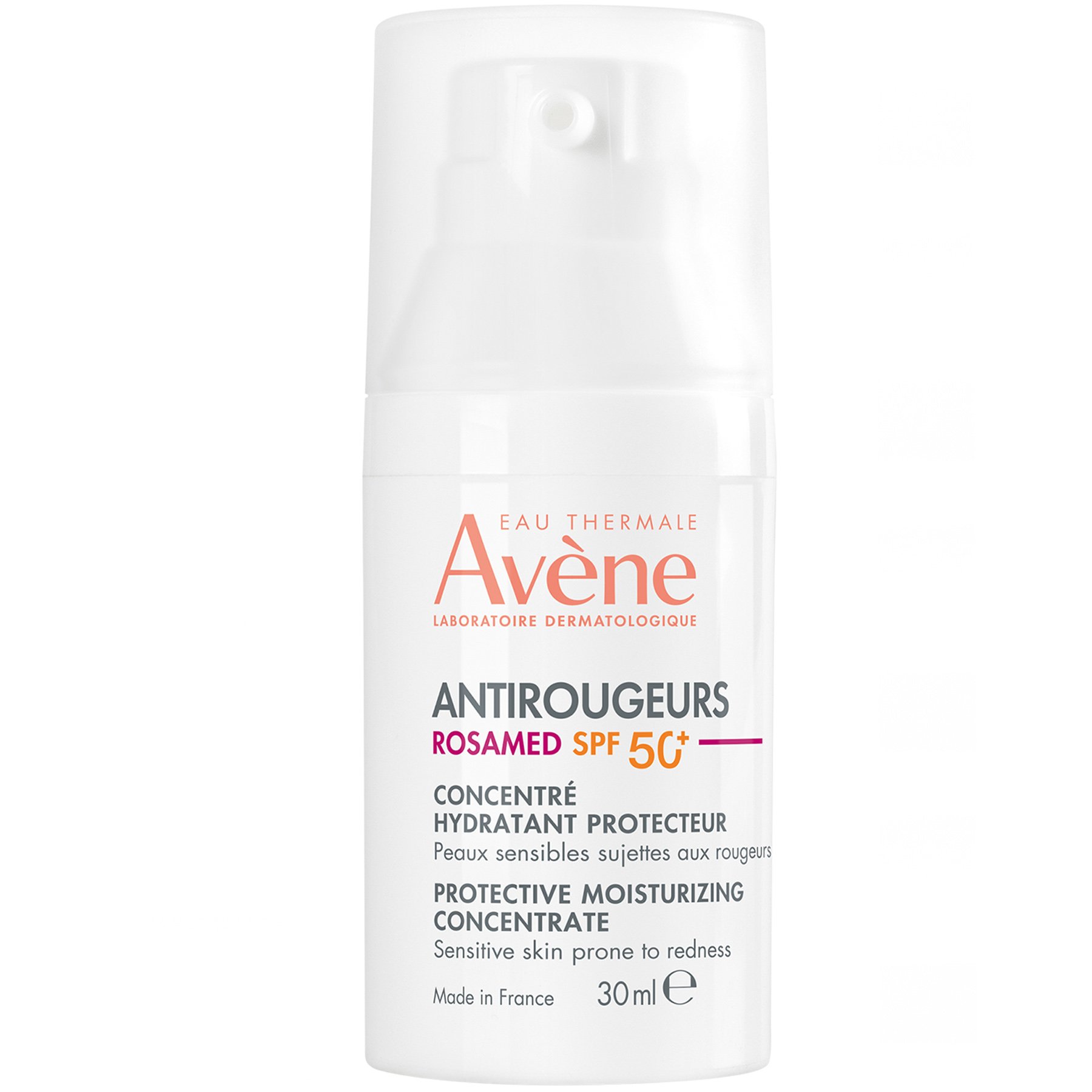 Avene Antirougeurs Rosamed Spf50+ Προστατευτικό Ενυδατικό Αντηλιακό Συμπύκνωμα Πολύ Υψηλής Προστασίας για Δέρμα με Τάση για Ερυθρότητα 30ml