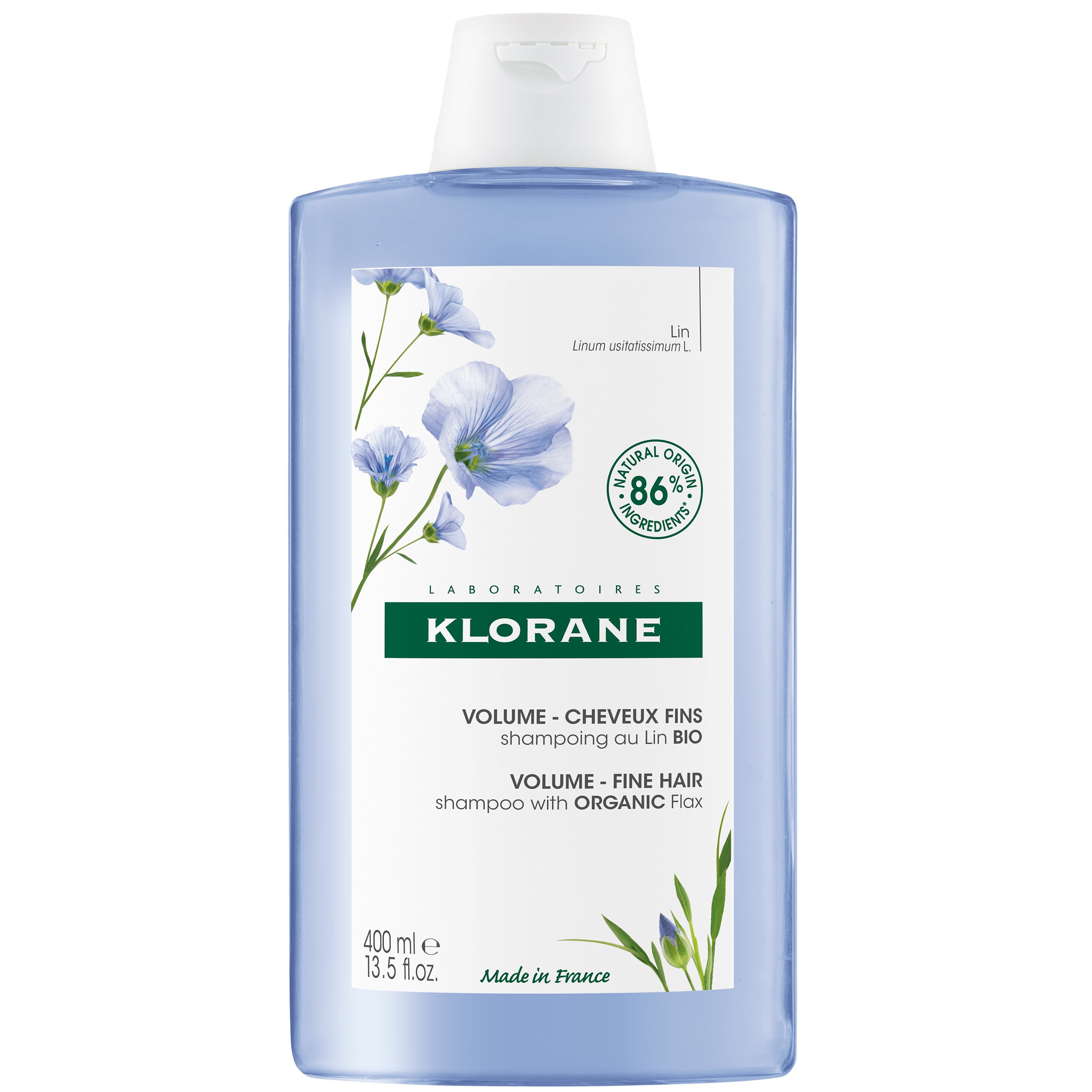 Klorane Organic Flax Volume Shampoo Fine Hair Σαμπουάν για Όγκο με Ίνες Βιολογικού Λιναριού 400ml