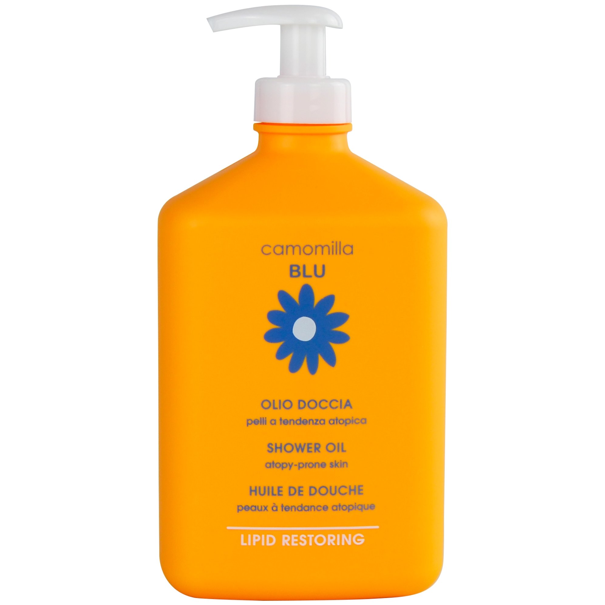 Camomilla Blu Lipid Restoring Shower Oil Λάδι Καθαρισμού Σώματος για Ευαίσθητο, Ευερέθιστο & Ατοπικό Δέρμα με Αντλία 500ml