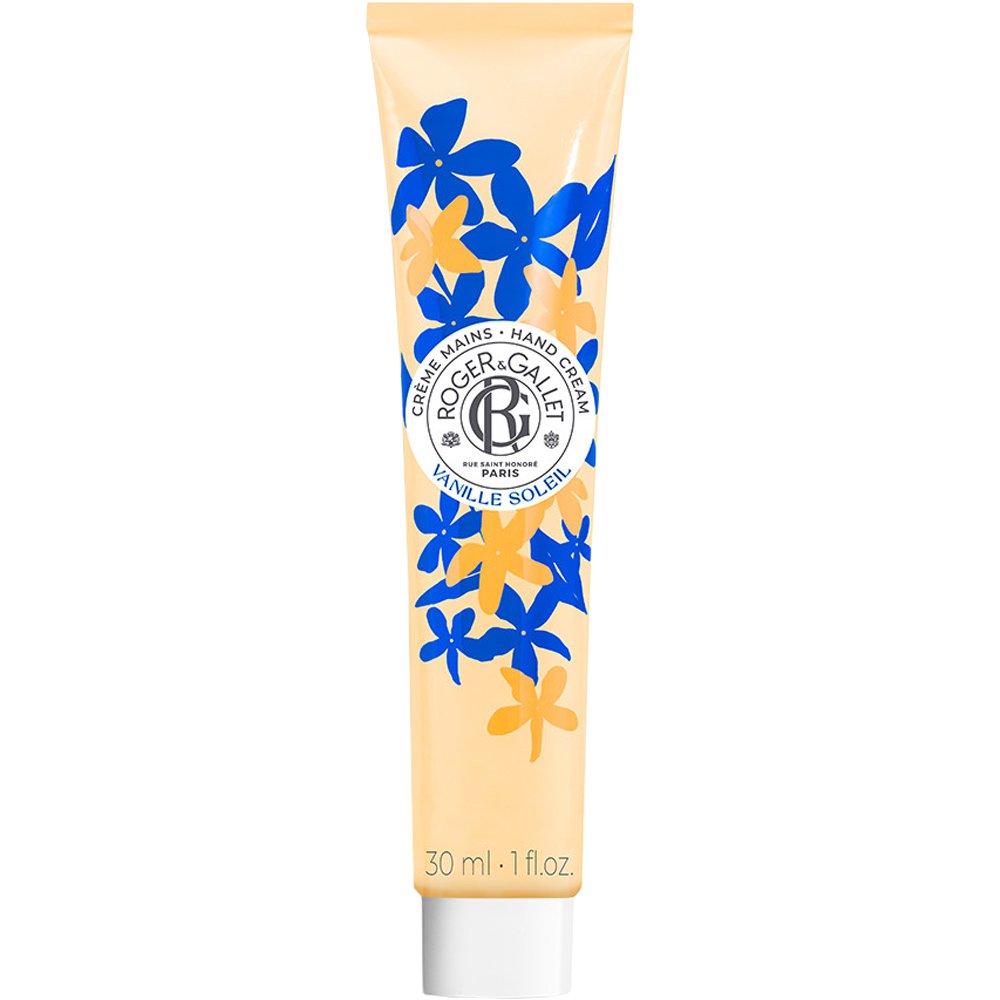 Roger & Gallet Vanille Soleil Hands Cream Αναζωογονητική Κρέμα Χεριών Εμπλουτισμένη με Βούτυρο Καριτέ & Έλαιο Γλυκού Αμυγδάλου 30ml