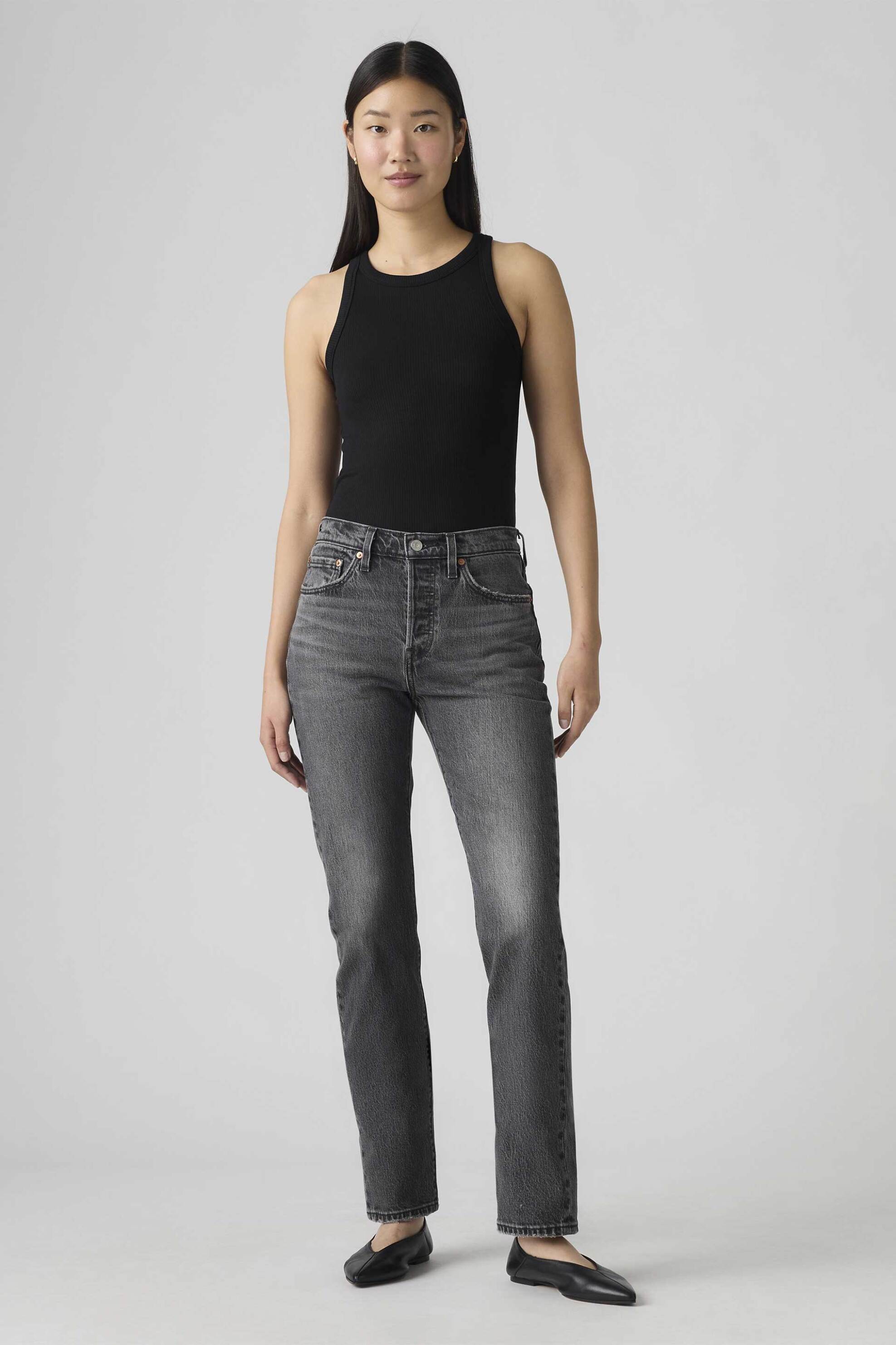 Levi's® γυναικείο ψηλόμεσο τζιν παντελόνι πεντάτσεπο Straight Fit "501® Original"