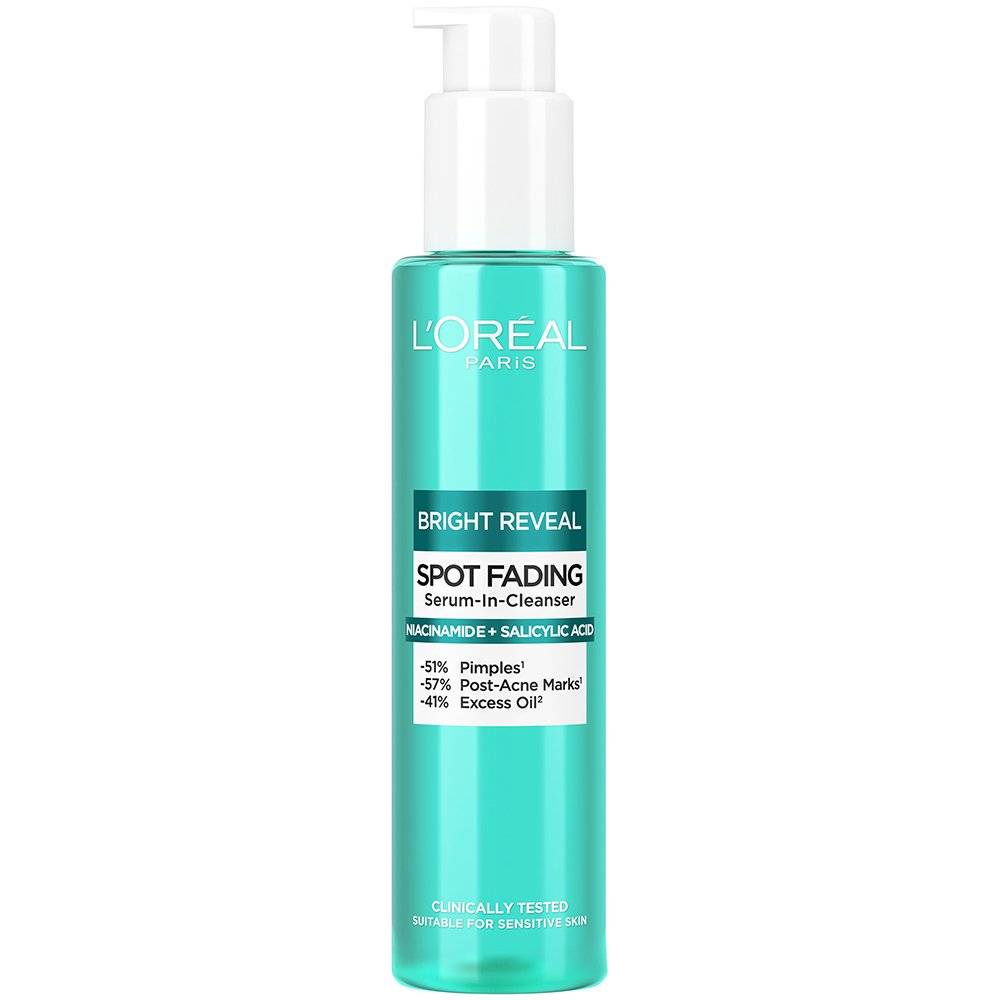 L'Oreal Paris Bright Reveal Spot Fading Serum-in-Cleanser Gel Καθαρισμού Προσώπου με Νιασιναμίδη & Σαλικυλικό Οξύ Κατά των Σκούρων Κηλίδων 150ml