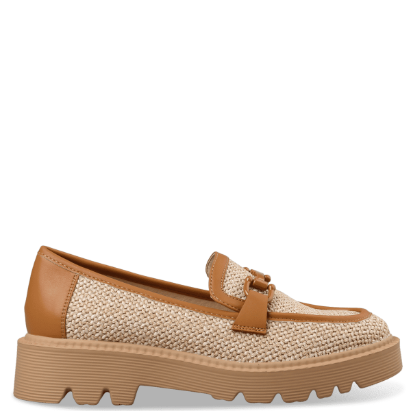 RAFFIA-EFFECT LOAFERS