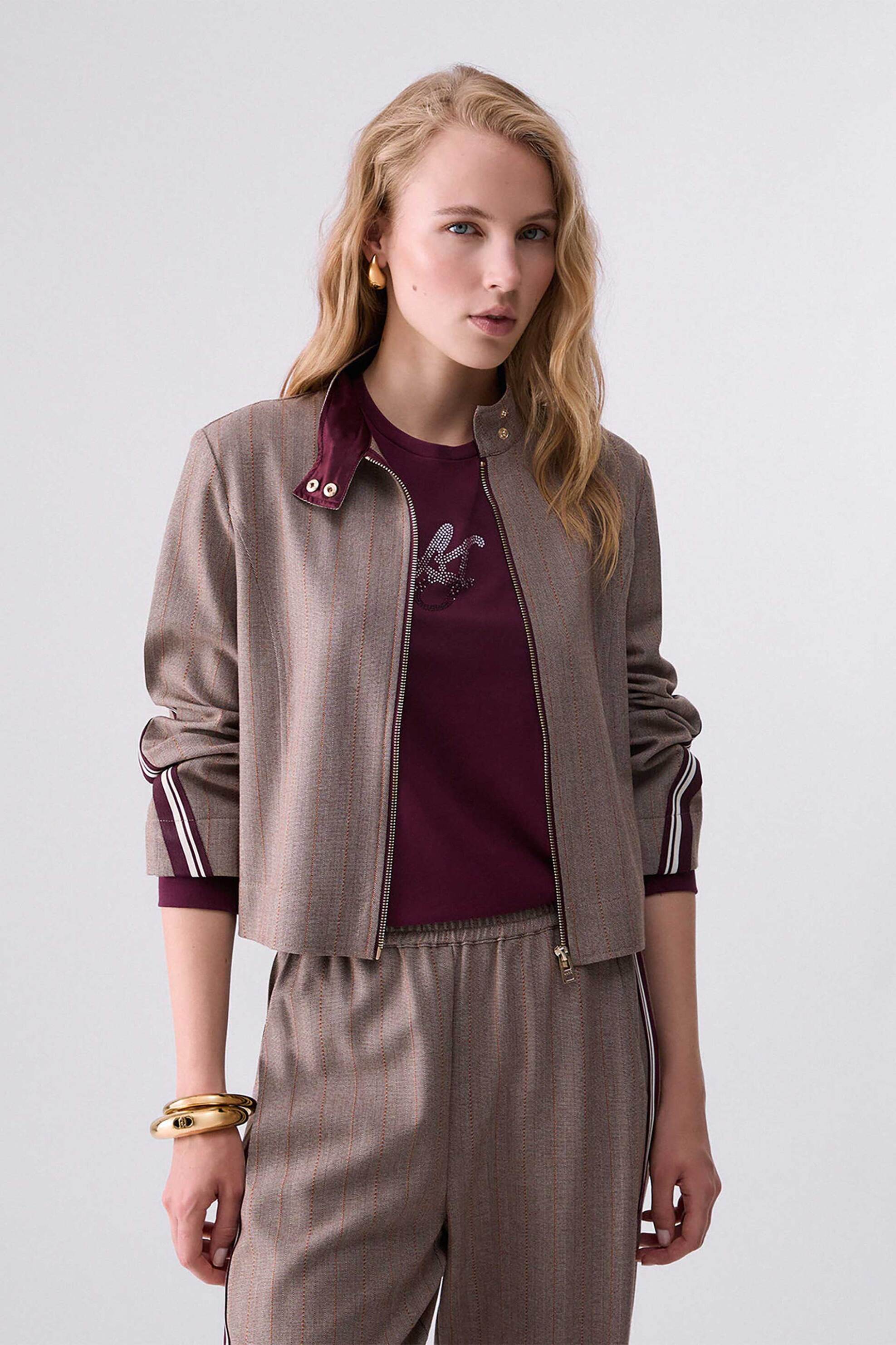 Liu Jo γυναικείο jacket με δίχρωμη τρέσα