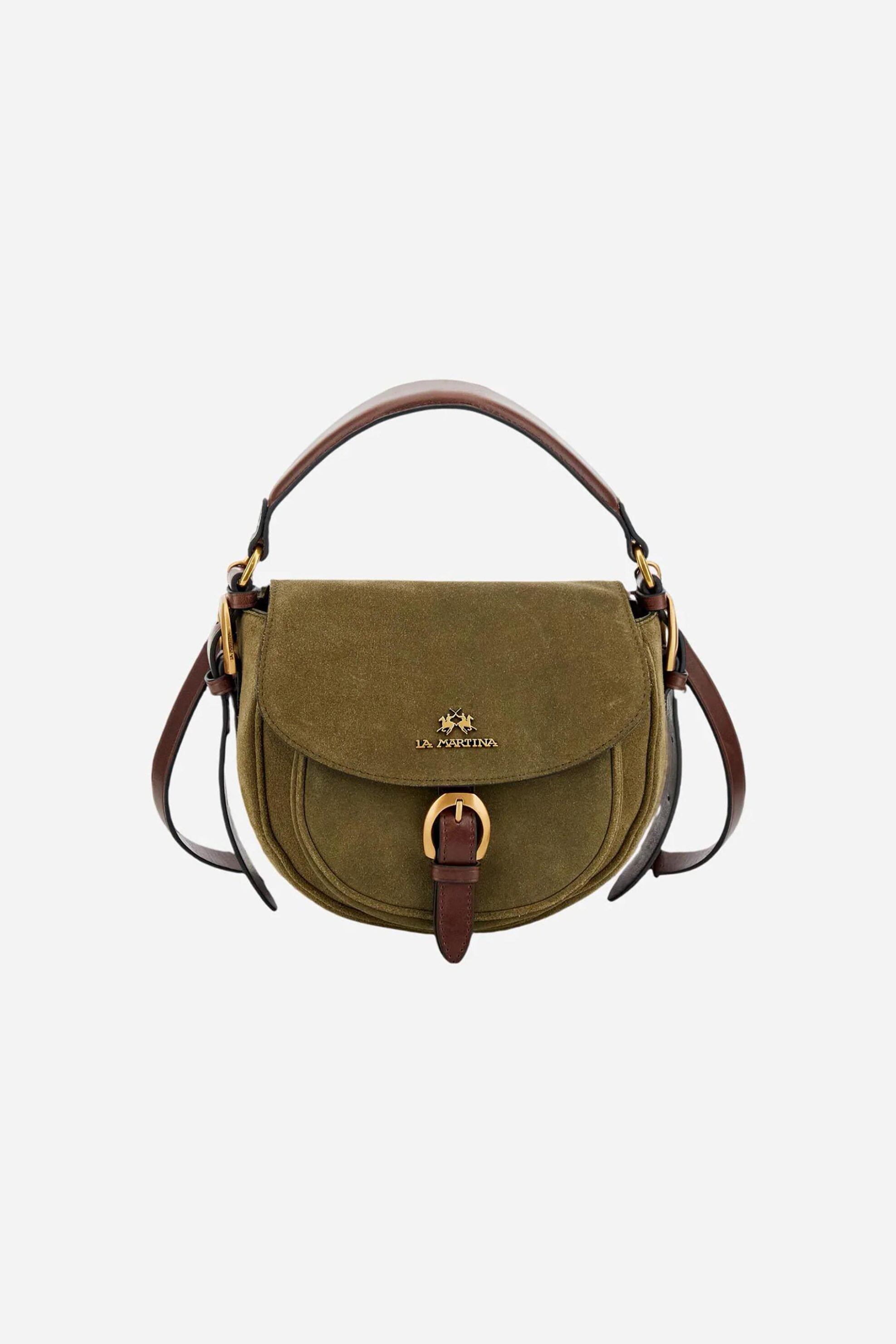 La Martina γυναικεία suede τσάντα crossbody με λογότυπο "Bandolera" | ONE SIZE