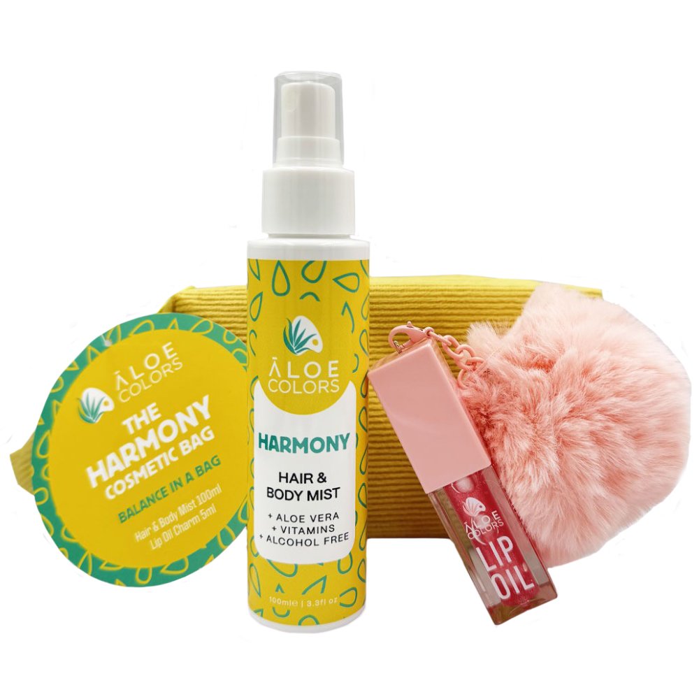 Aloe Colors Promo The Harmony Cosmetic Bag Hair & Body Mist 100ml & Lip Oil Charm 5ml & Δώρο Νεσεσέρ 1 Τεμάχιο