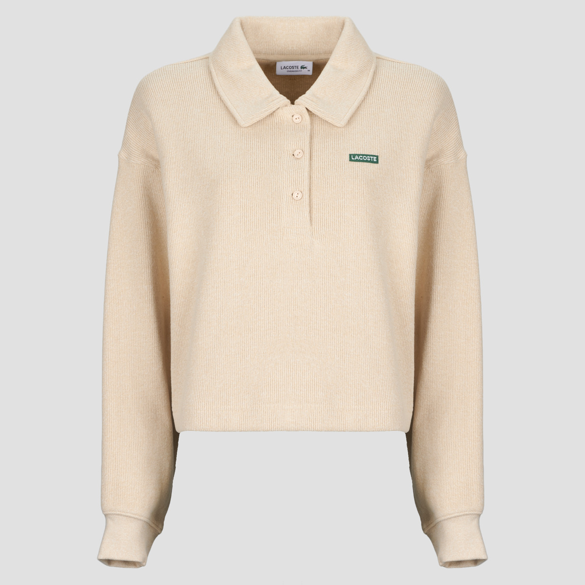 Πουλόβερ Lacoste Sweatshirt polo en interlock côtelé avec étiquette