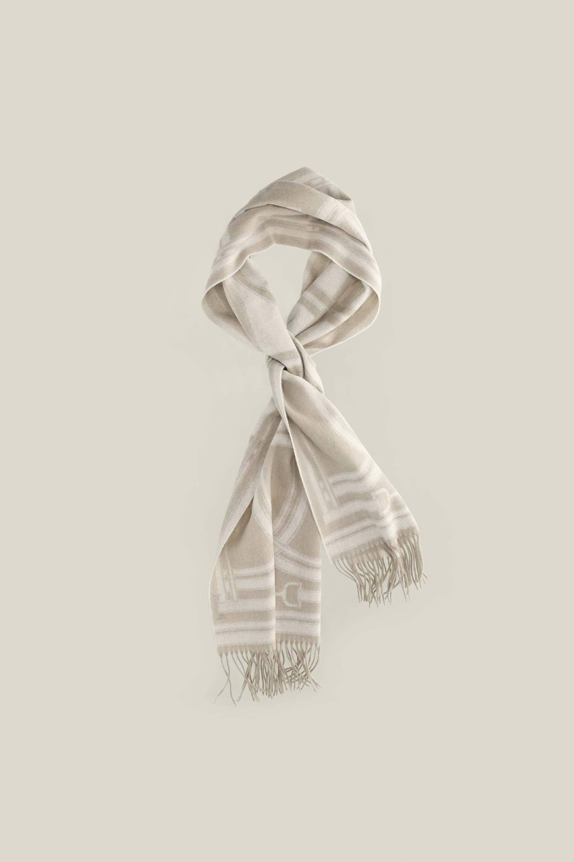 Gant γυναικείο μάλλινο κασκόλ με chain print και κρόσσια | ONE SIZE