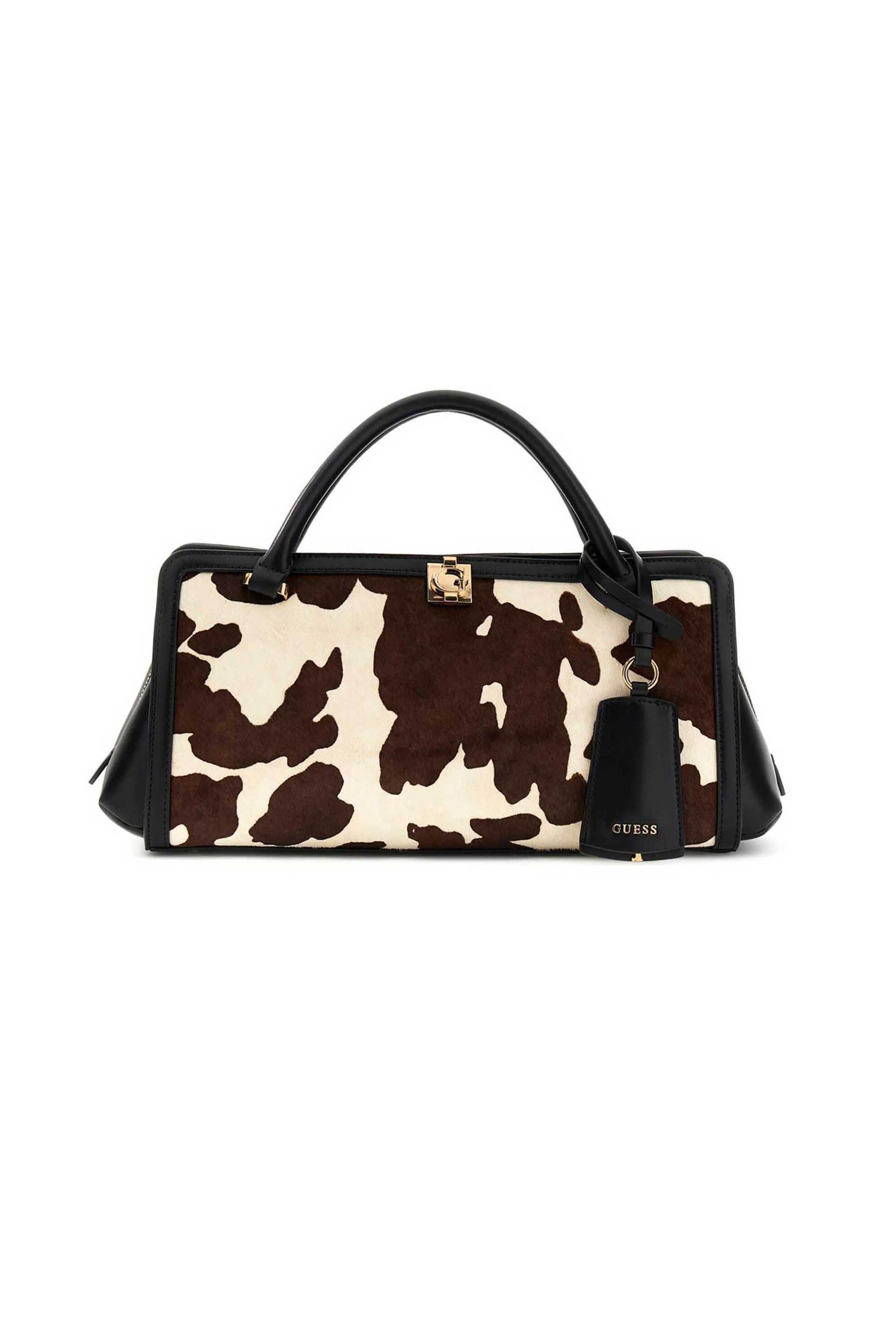 Guess γυναικεία δερμάτινη τσάντα χειρός "Audrey Cow Small" | ONE SIZE