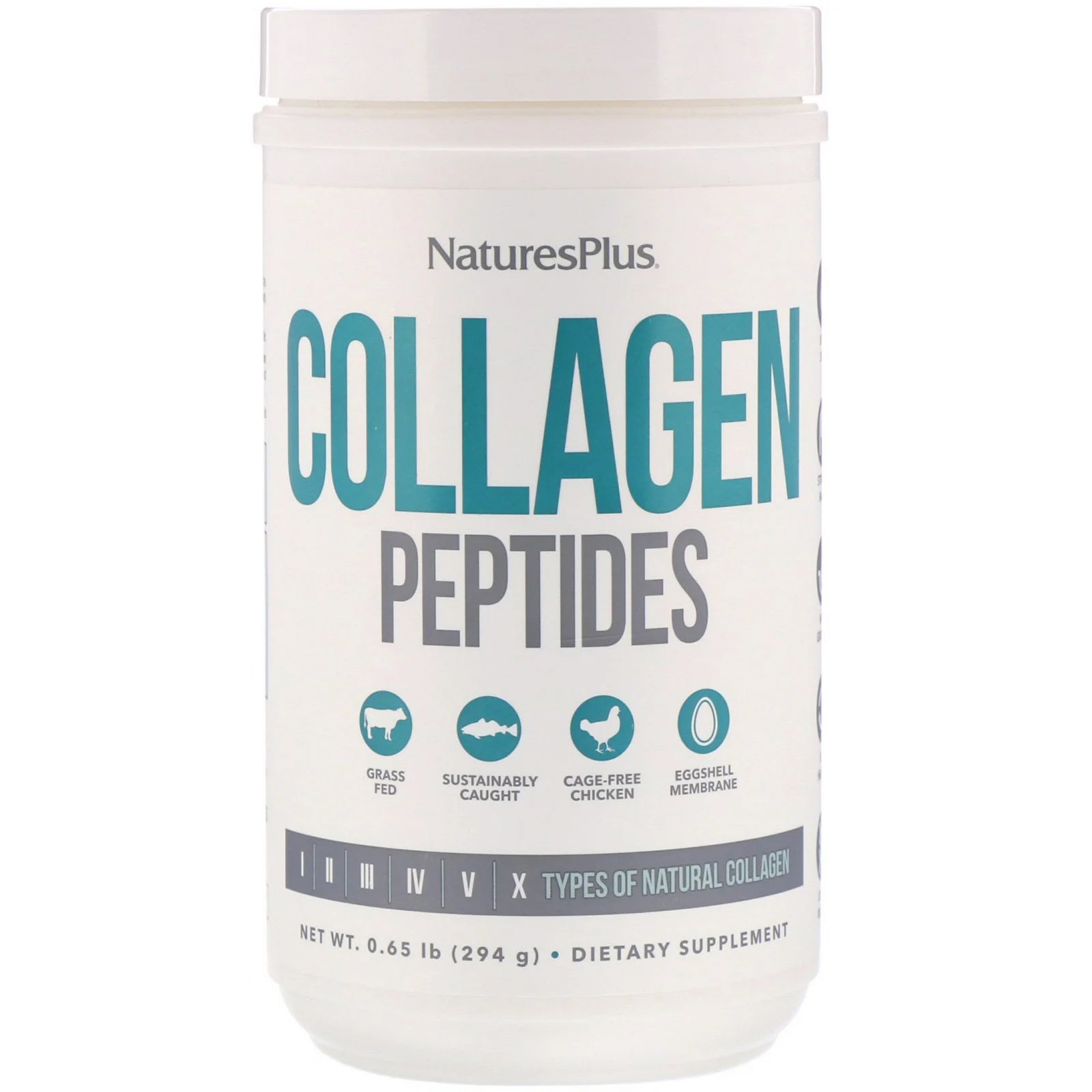 Natures Plus Collagen Peptides Συμπλήρωμα Διατροφής Πεπτιδίων Κολλαγόνου σε Μορφή Σκόνης για Υγιή Μαλλιά, Δέρμα, Νύχια & Αρθρώσεις 294g