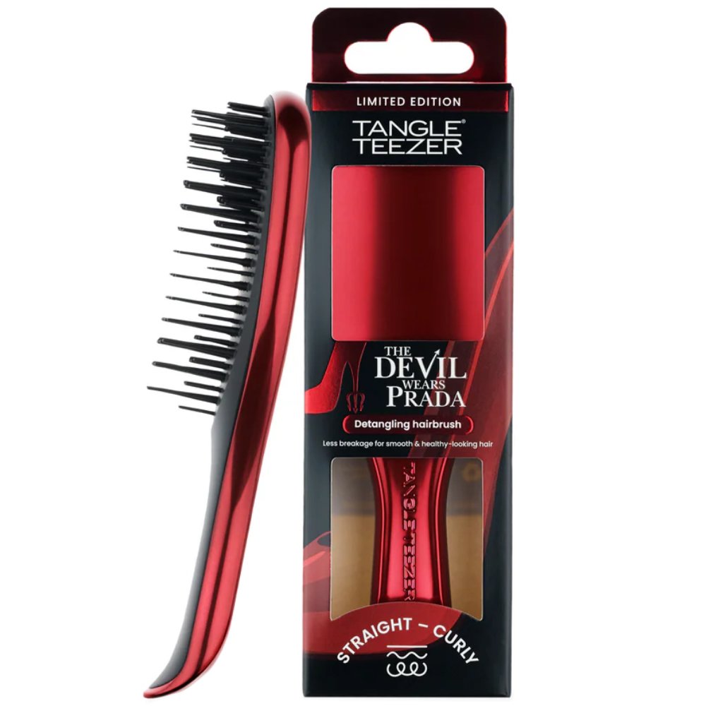 Tangle Teezer The Ultimate Detangler Mini Straight & Curly Hairbruhsh Βούρτσα για Εύκολο Ξεμπέρδεμα για Δυνατά & Σγουρά Μαλλιά 1 Τεμάχιο - Devil Wears Prada Red