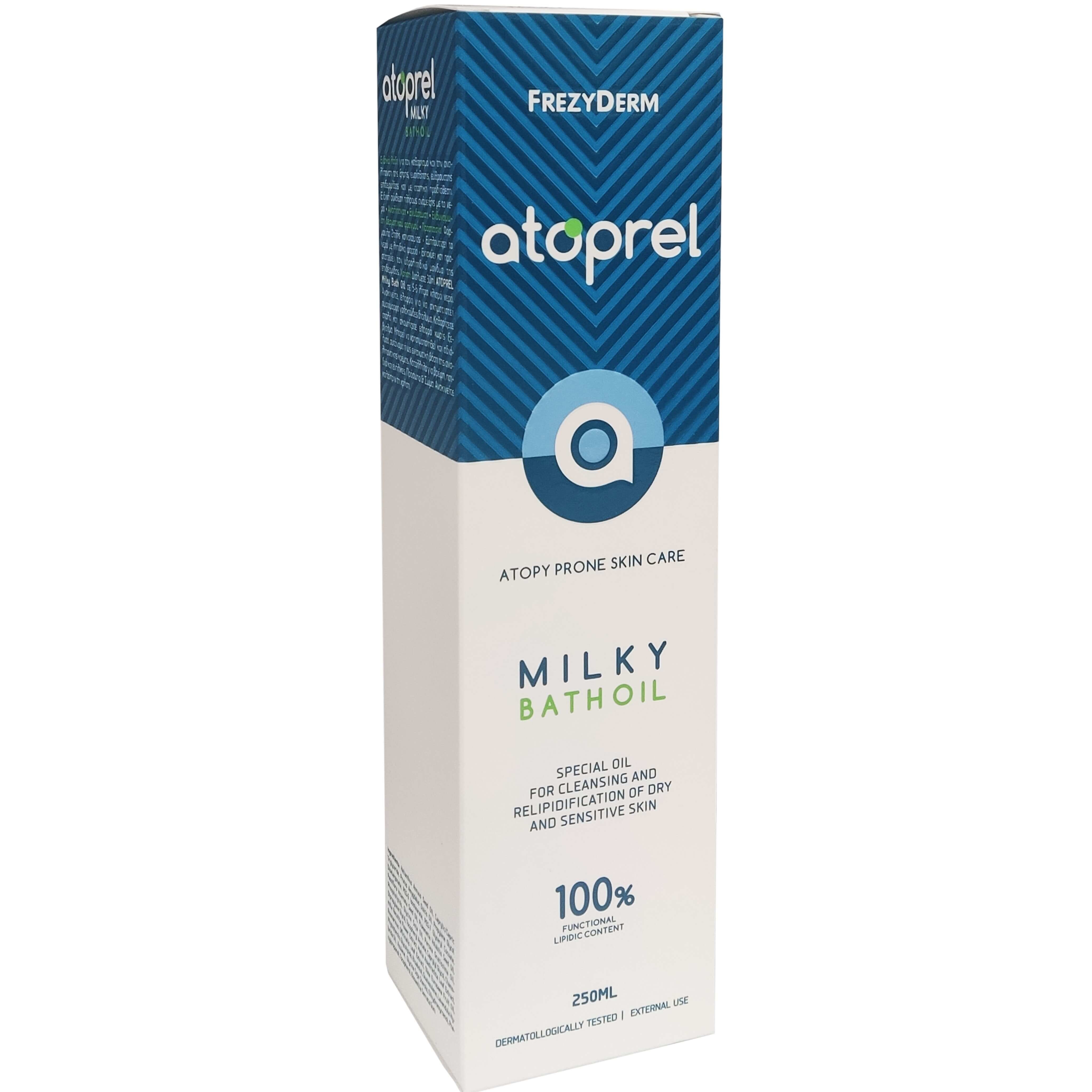 Frezyderm Atoprel for Dry & Sensitive Skin Bath Milky Oil Ειδικό Λάδι Προσώπου, Σώματος για Καθαρισμό & Ανάπλαση της Ξηρής & Ευαίσθητης Επιδερμίδας 250ml