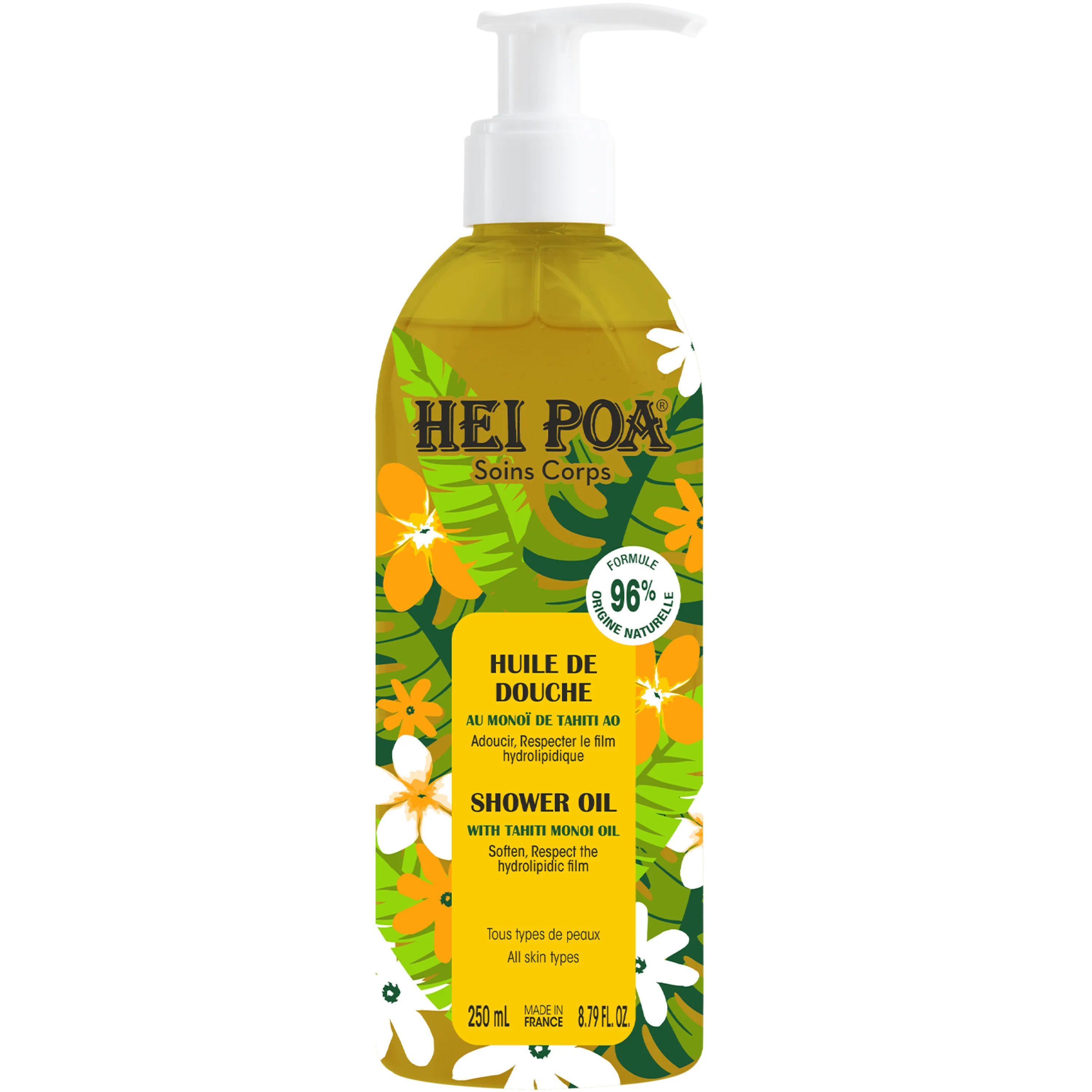 Hei Poa Soins Corps Monoi Shower Oil Απαλό & Ενυδατικό Λάδι για το Ντουζ Προσώπου, Σώματος με Monoi Ταϊτής 200ml
