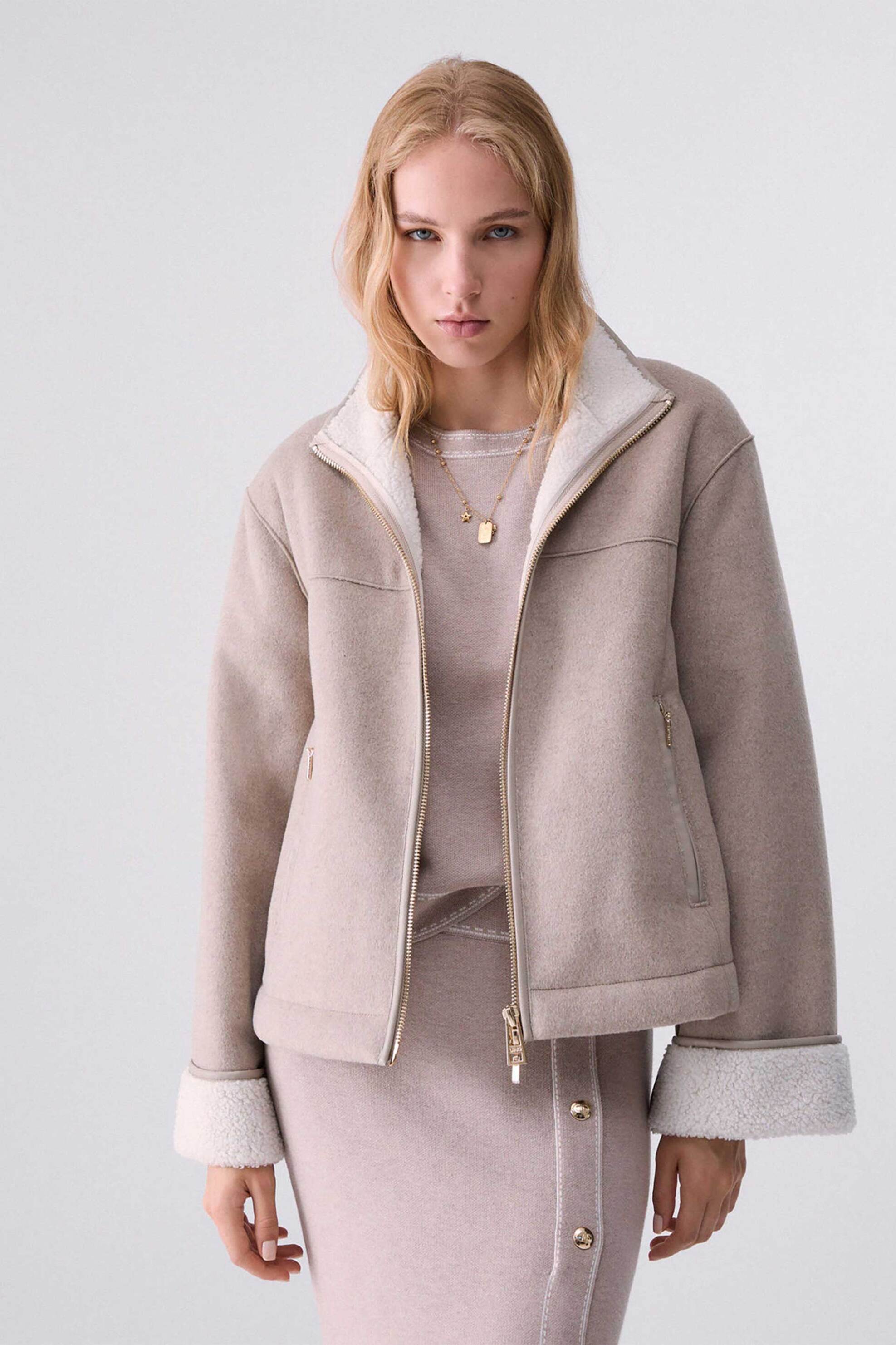 Liu Jo γυναικείο jacket με faux γούνα