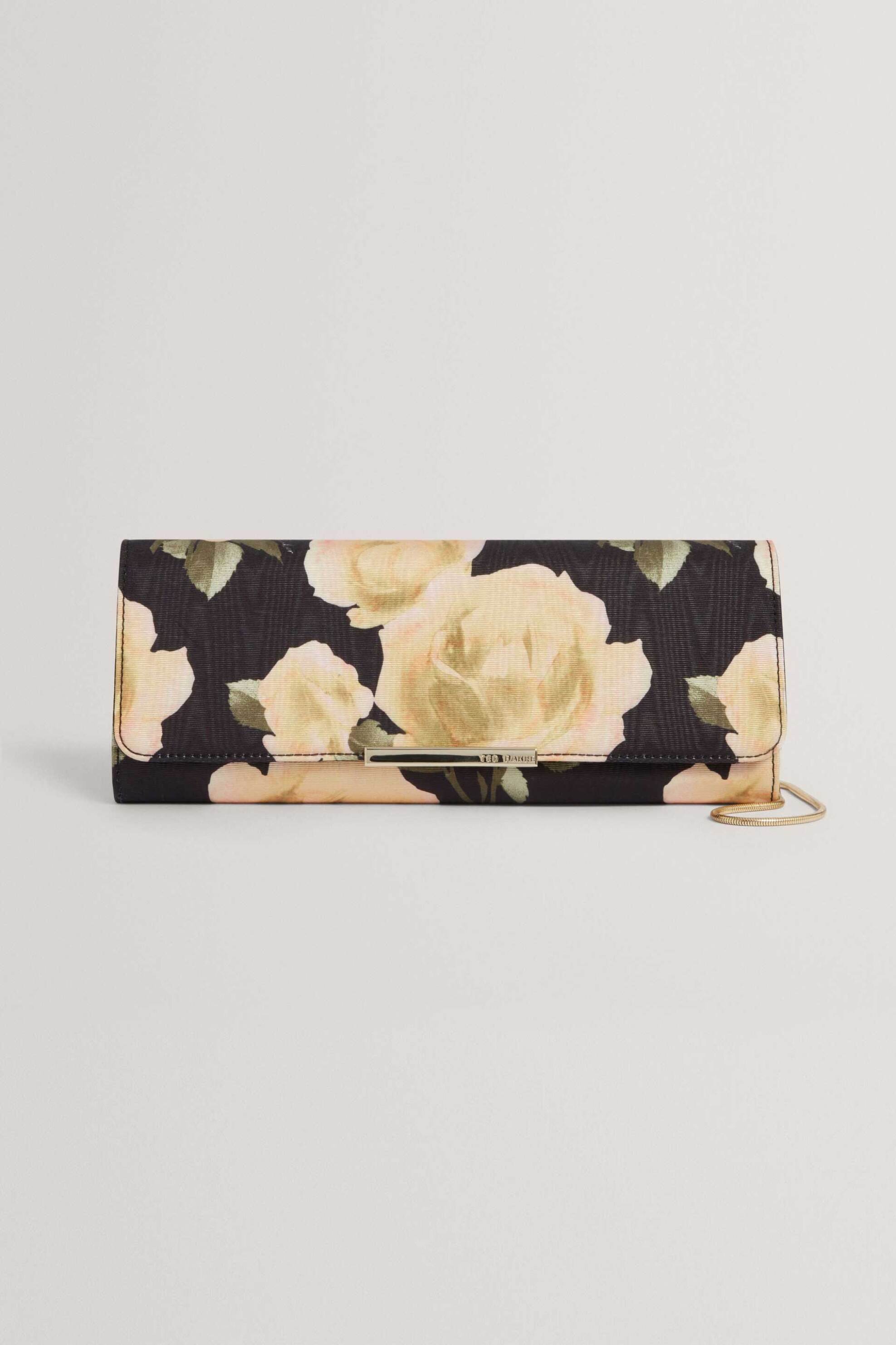 Ted Baker γυναικείο τσαντάκι baguette clutch με rose print "Malliaa" | ONE SIZE
