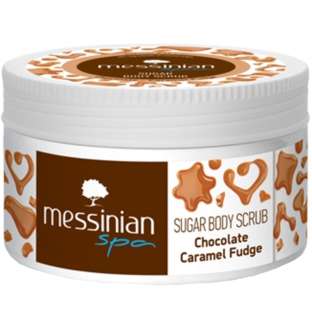 Messinian Spa  Sugar Body Scrub Chocolate & Caramel Fudge Απολεπιστικό Σώματος για Ενυδάτωση & Τόνωση της Ξηρής Επιδερμίδας με Γλυκό Άρωμα Σοκολάτα & Καραμέλα Φοντάν 250ml