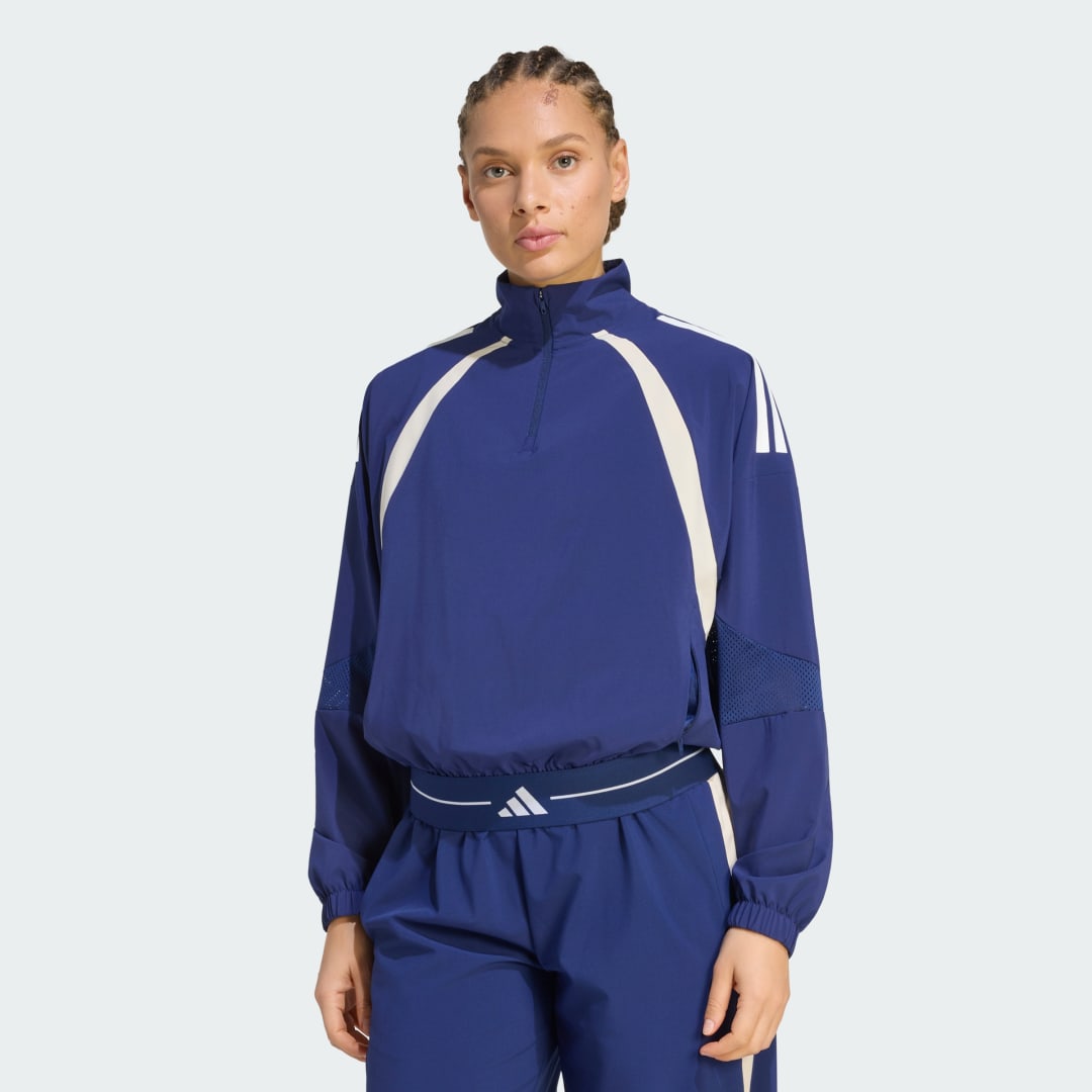 Υφαντή ζακέτα Hyperglam 3-Stripes Color Block με φερμουάρ 1/4