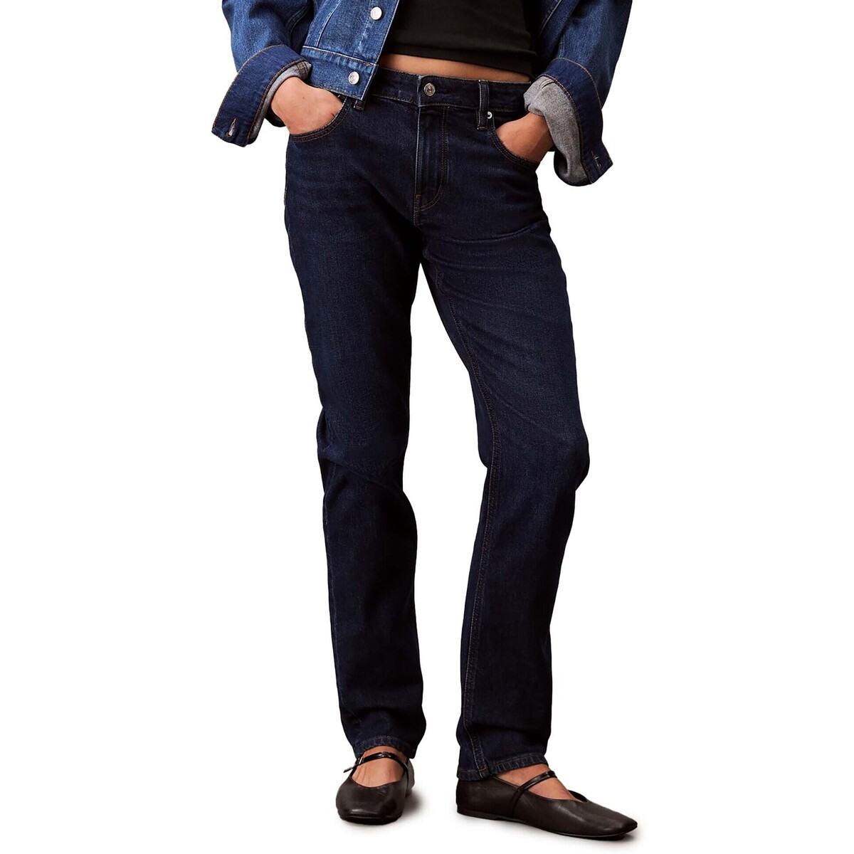 Tζιν σε ίσια γραμή Calvin Klein Jeans Mid Rise Slim e O
