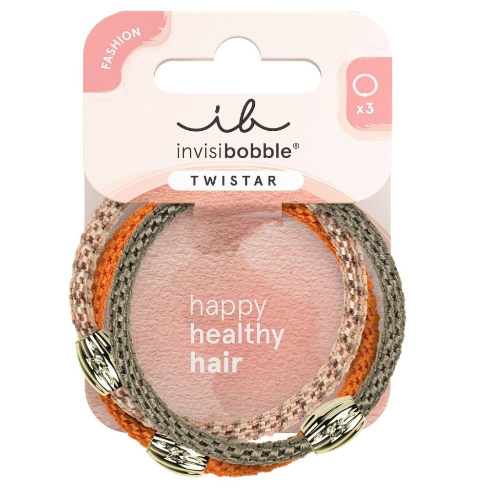 Invisibobble Twistar Orange Affair Λαστιχάκια Μαλλιών για Λεπτά έως Κανονικά Μαλλιά για Κράτημα με Λιγότερα Σημάδια, Πόνο & Φθορά 3 Τεμάχια