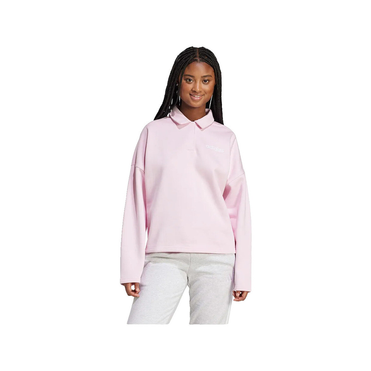 Φούτερ adidas Sweatshirt Essentials Linear Fleece rose