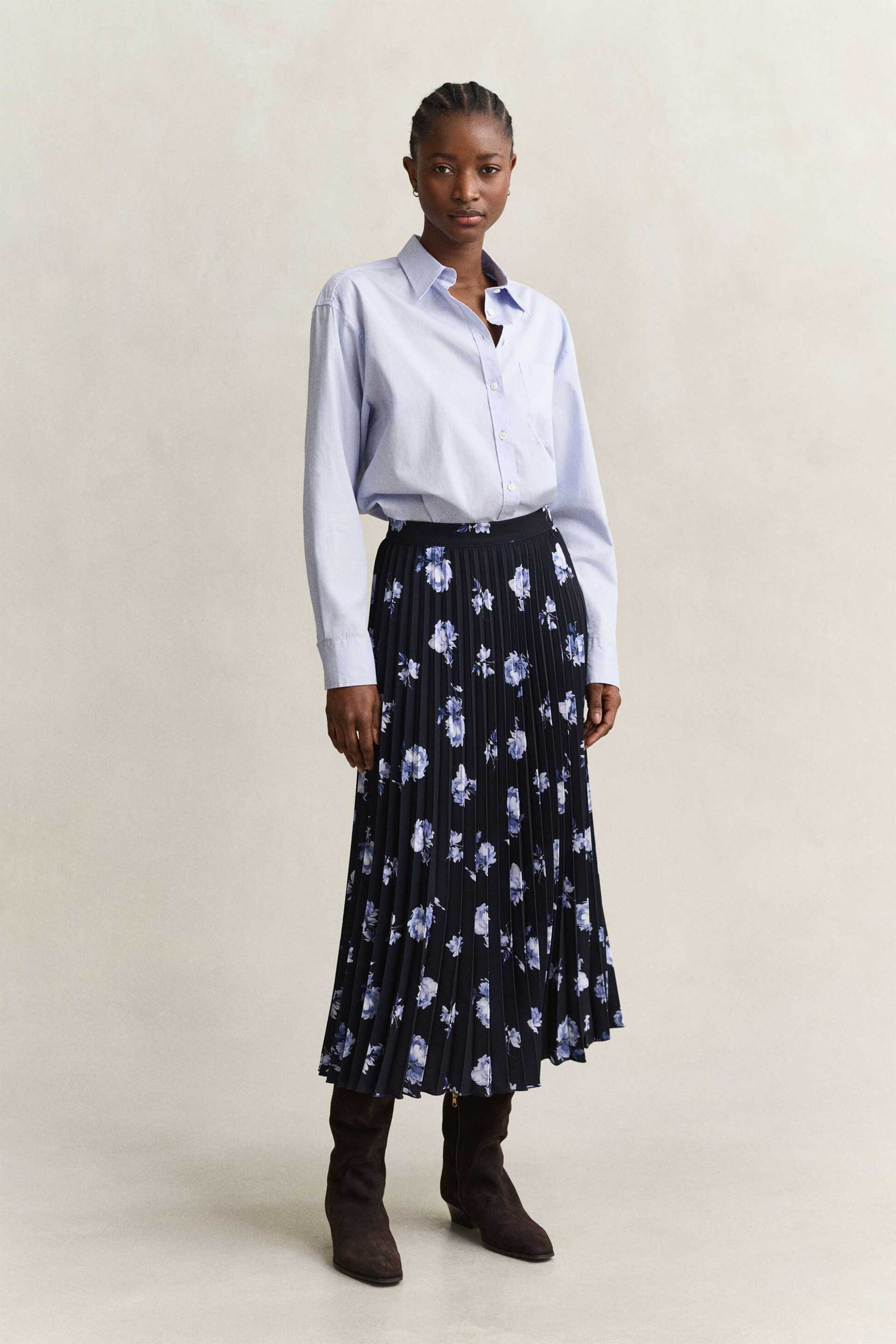 Gant γυναικεία midi φούστα πλισέ με floral print Loose Fit