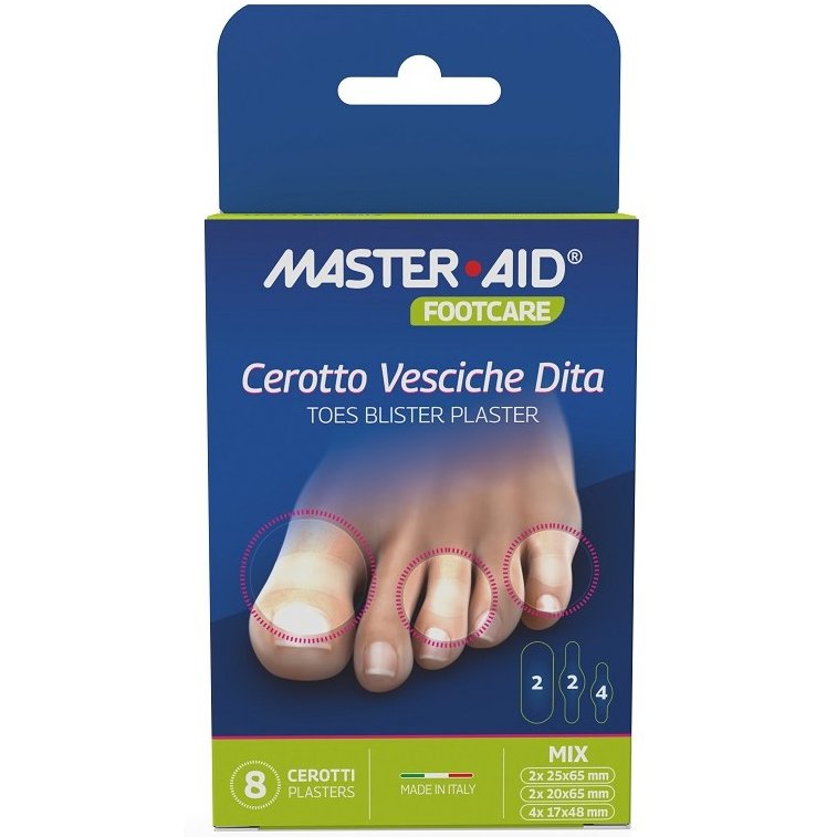 Master Aid Footcare Toes Blister Plaster Υδροκολλοειδές Επίθεμα για Φουσκάλες 8 Τεμάχια