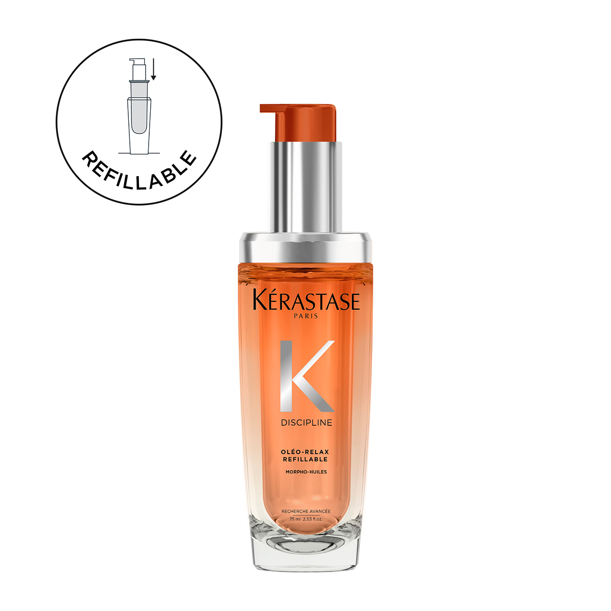 Discipline L'Ηuile Oleo-Relax Refillable Έλαιο Για Ατίθασα Μαλλιά 75ml