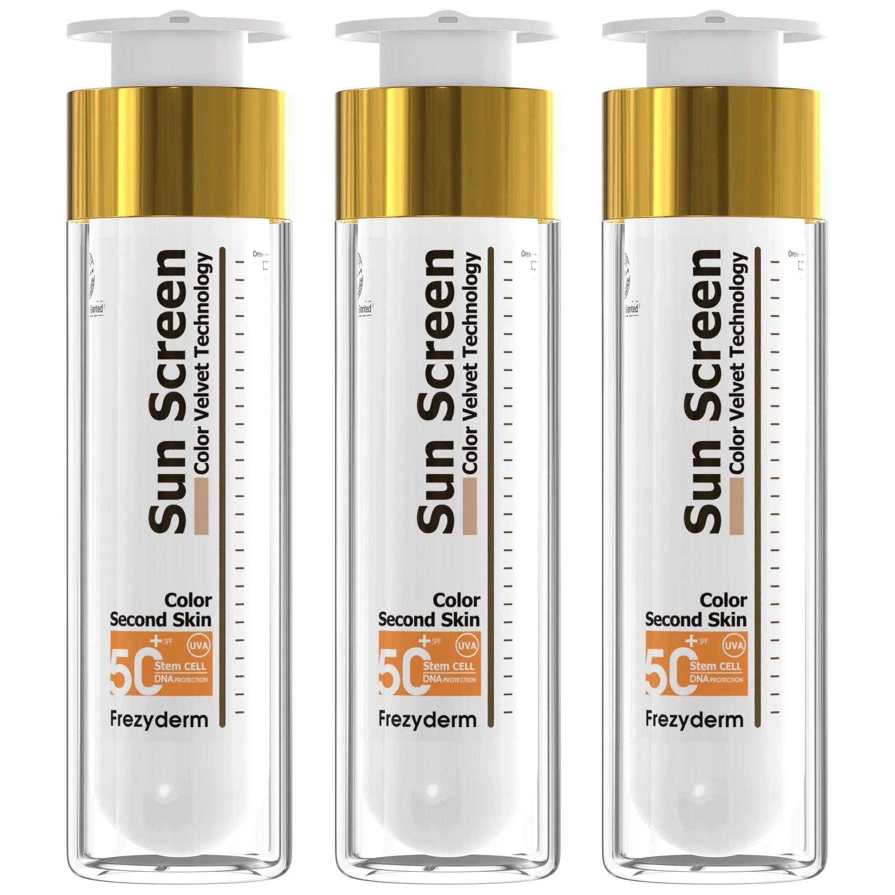 Σετ Frezyderm Sun Screen Color Velvet Face Cream Spf50+, 150ml (3x50ml)