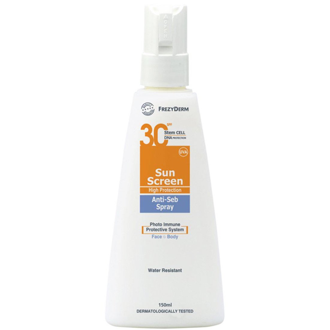 Frezyderm Sun Screen Anti-Seb Spray Spf30 Αντηλιακό Γαλάκτωμα Προσώπου - Σώματος Κατάλληλο για Λιπαρά Δέρματα & Τάση Ακμής 150ml