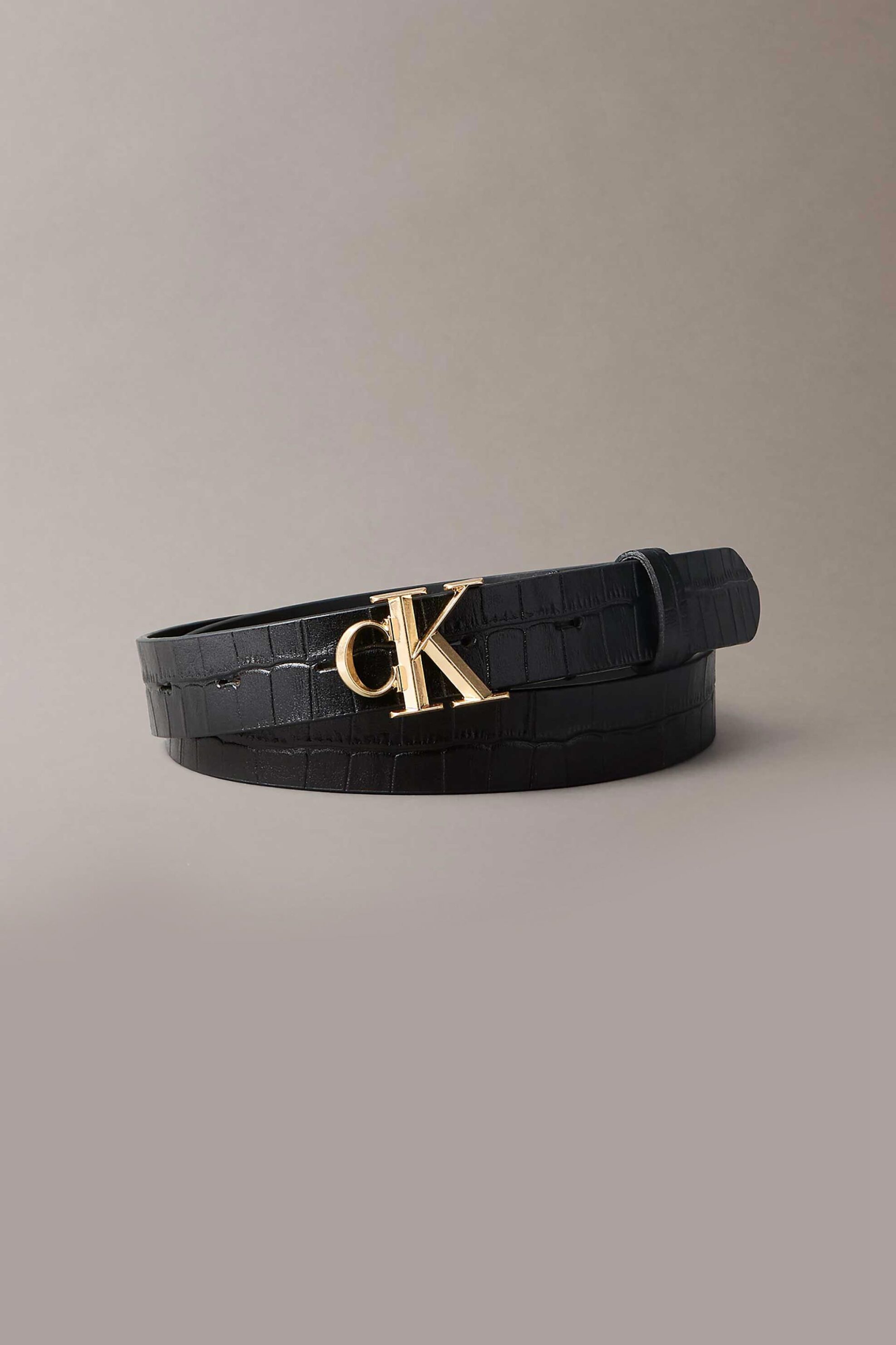 Calvin Klein Jeans γυναικεία δερμάτινη ζώνη με croco pattern και μεταλλικό monogram
