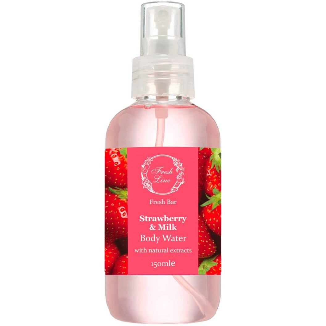 Fresh Line Fresh Bar Strawberry & Milk Body Water Φρουτένιο Αρωματικό Νερό Σώματος Φυσικής Σύνθεσης με Φράουλα & Γάλα 150ml
